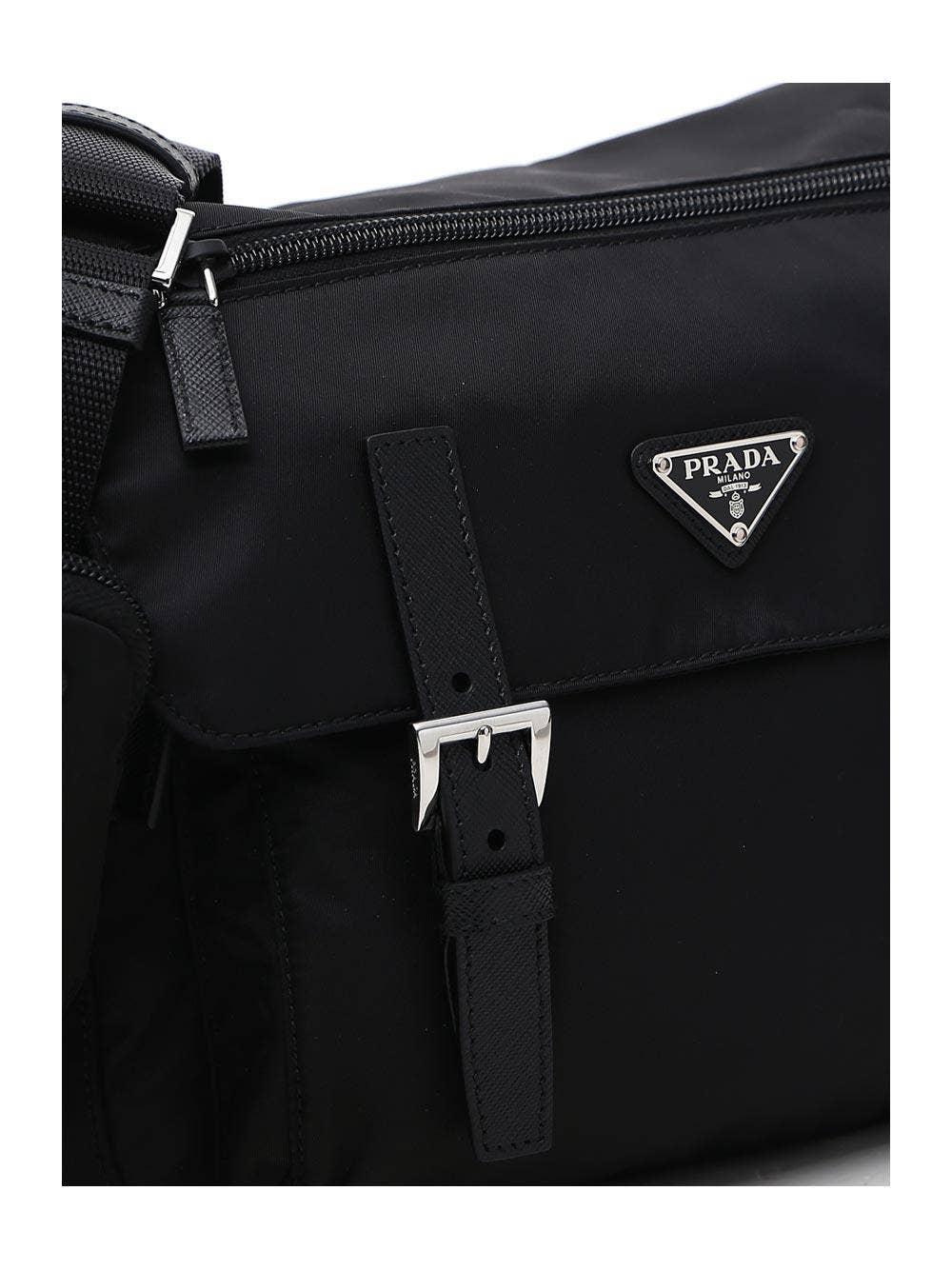 Shop Prada Nylon Shoulder Bag In Nero