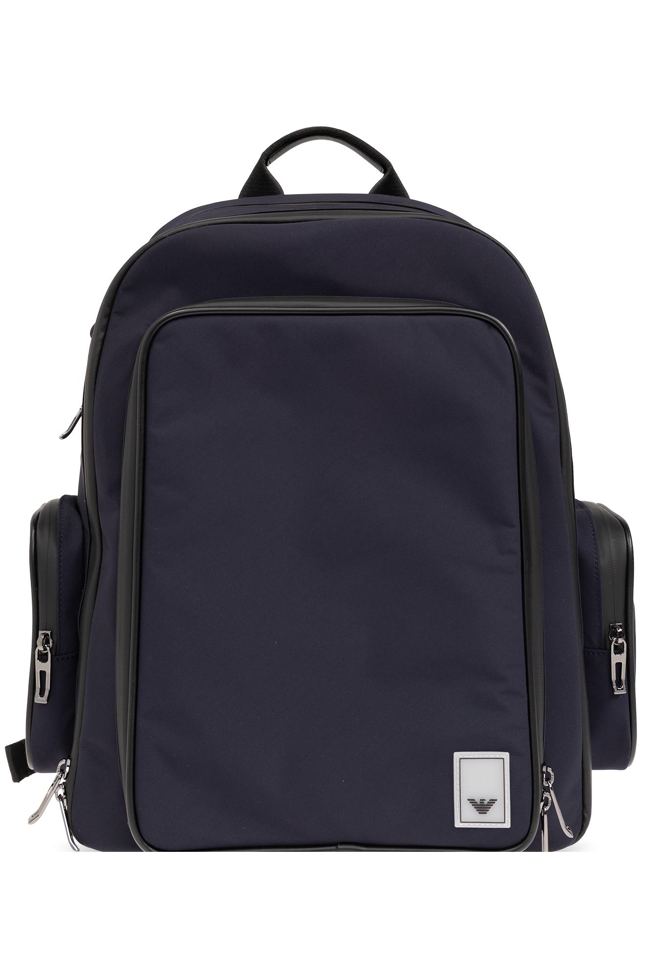 Emporio Armani Backpack With Logo In Blu