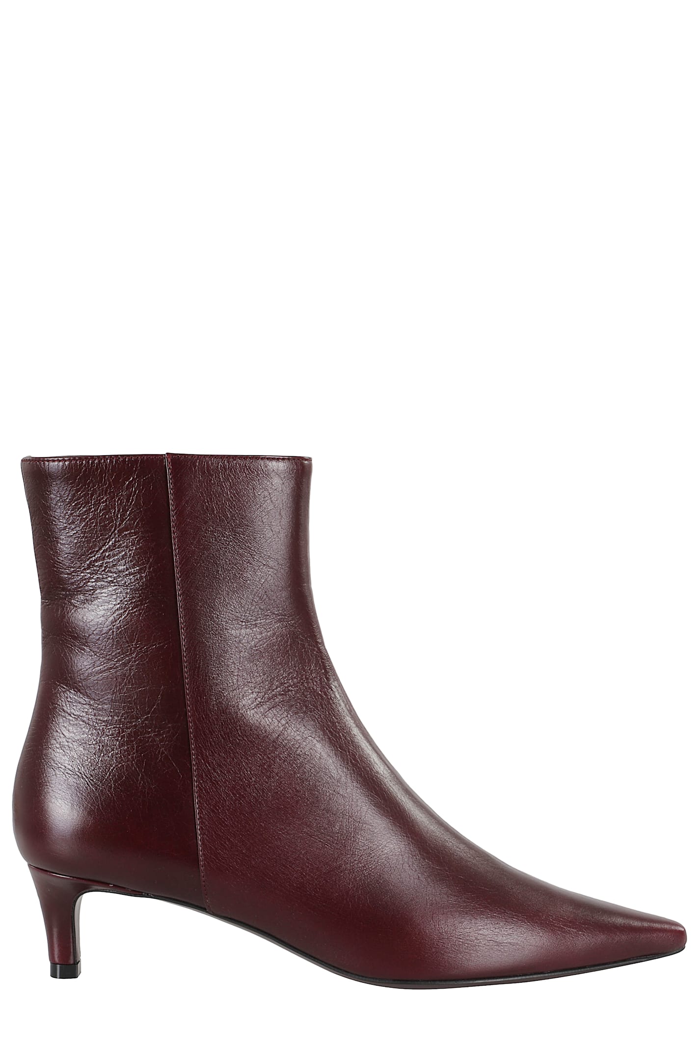 Roberto Festa Burgundy Leather Ankle Boot In Red