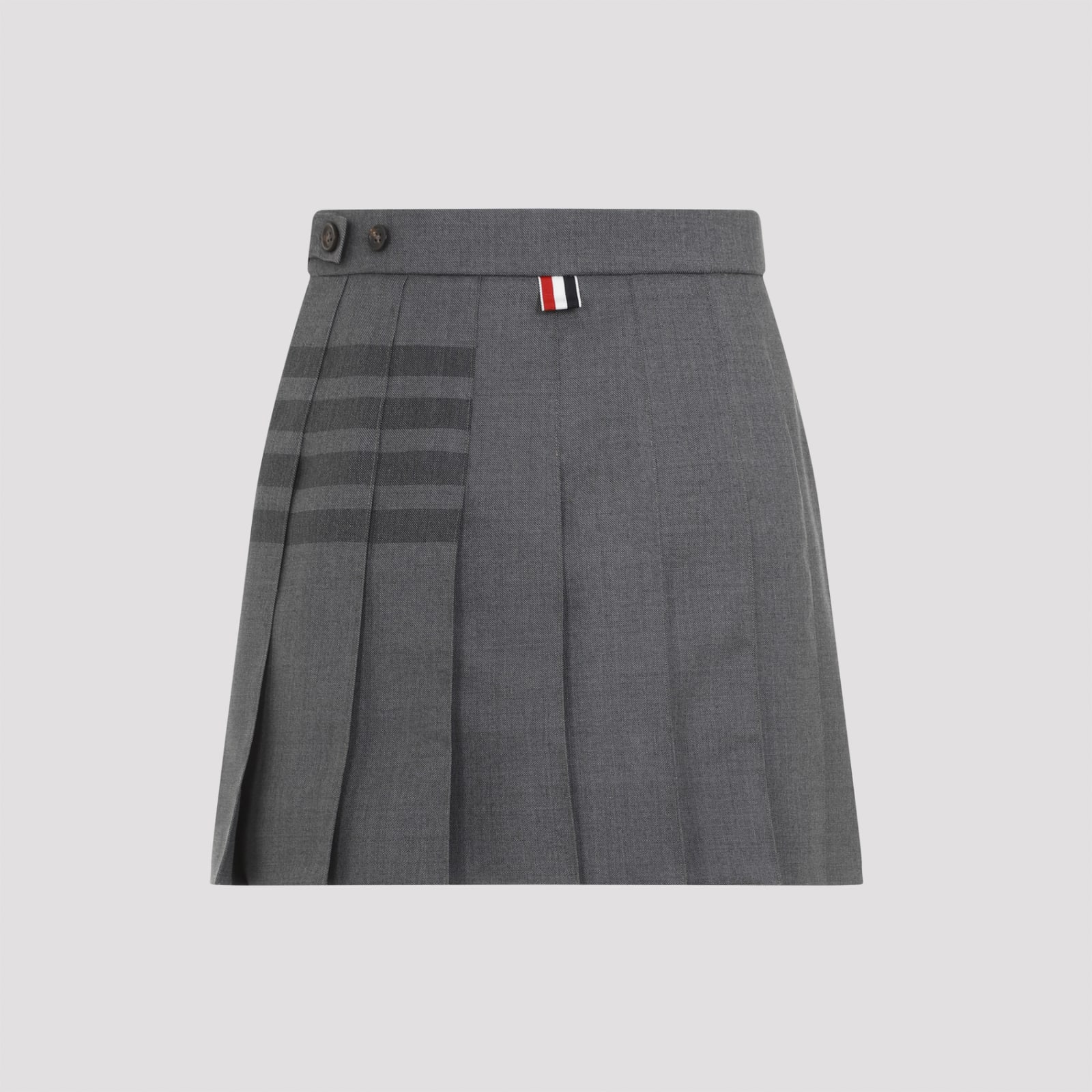 Shop Thom Browne Thigh Length Dropped Back Pleated Skirt In Med Grey