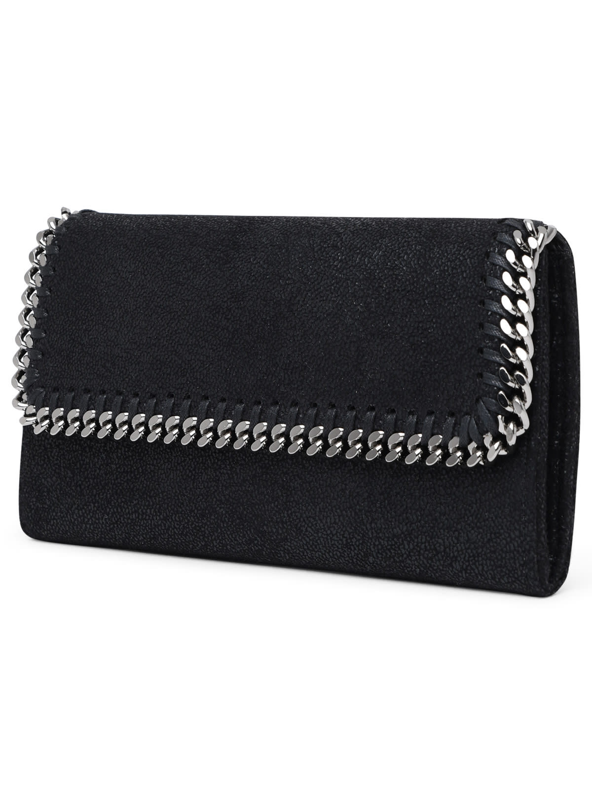 Shop Stella Mccartney Black Polyester Big Falabella Wallet