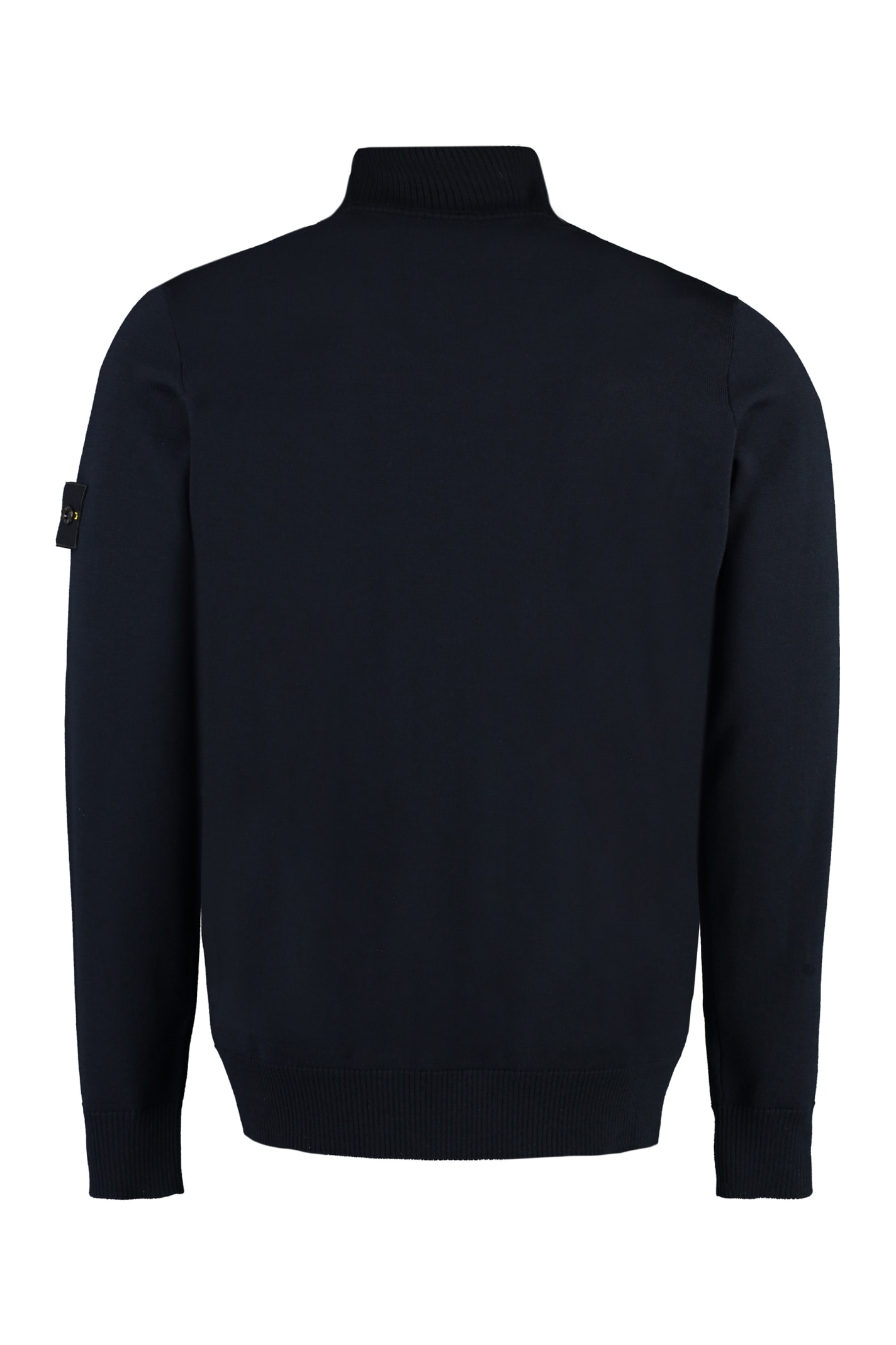 Shop Stone Island Virgin-wool Turtleneck Sweater In Blue