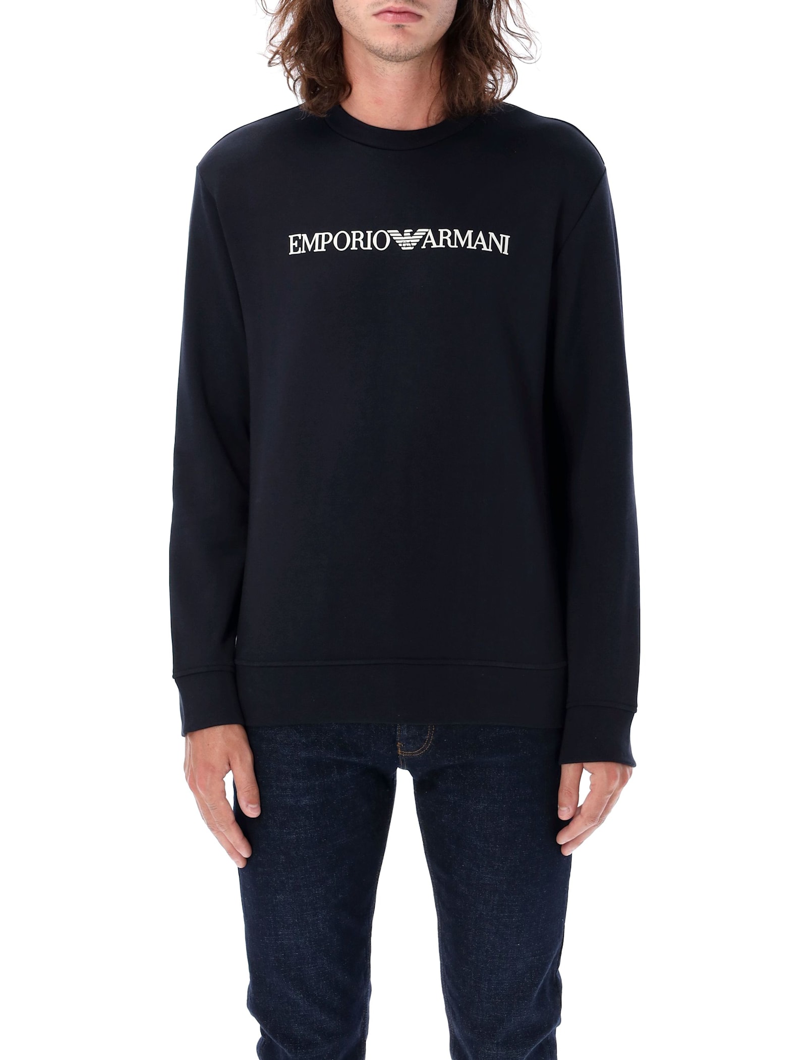 Emporio Armani Logo Sweatshirt In Blue