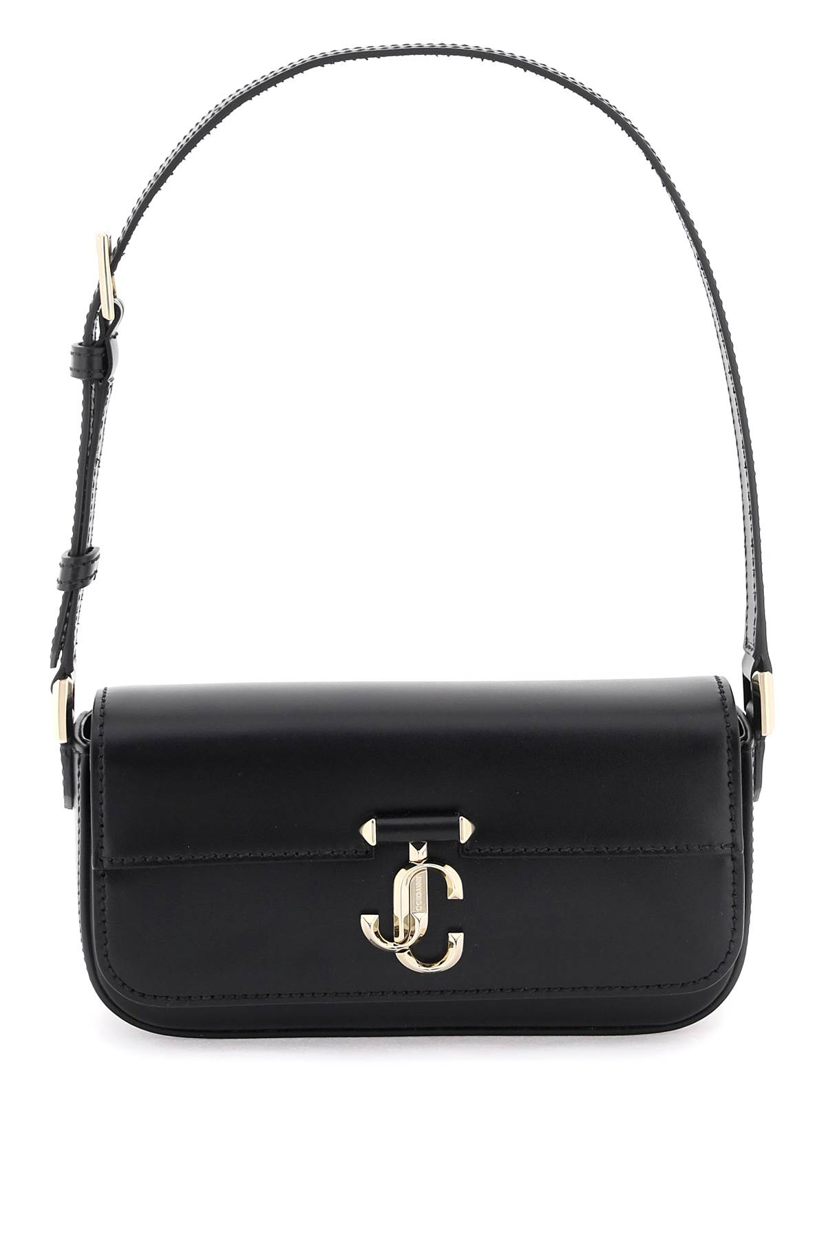 Shop Jimmy Choo Avenue Mini Shoulder Bag In Black Light Gold (black)