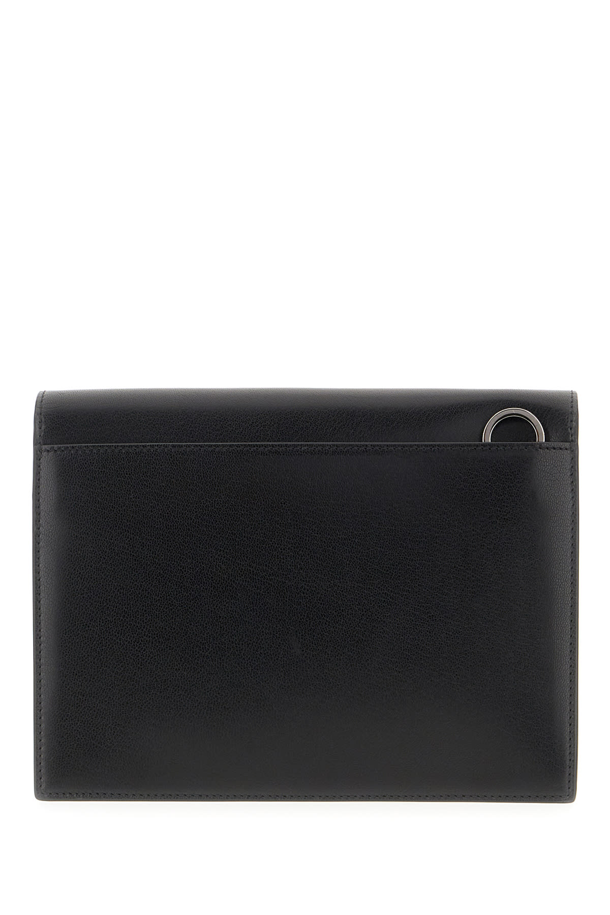 Shop Valentino Black Leather Clutch In Nero Marrone