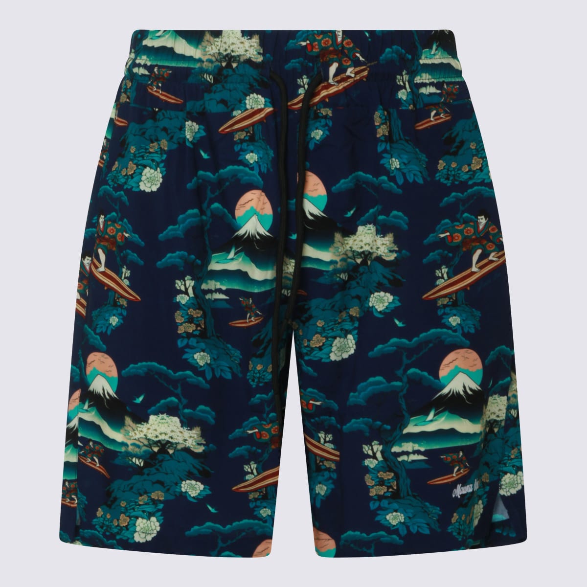 Mauna Kea Navy Multicolor Cotton Shorts