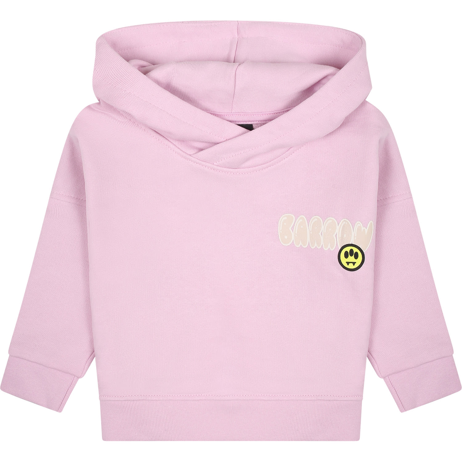 Shop Barrow Pink Sweatshirt For Baby Girl With Logo And Bear