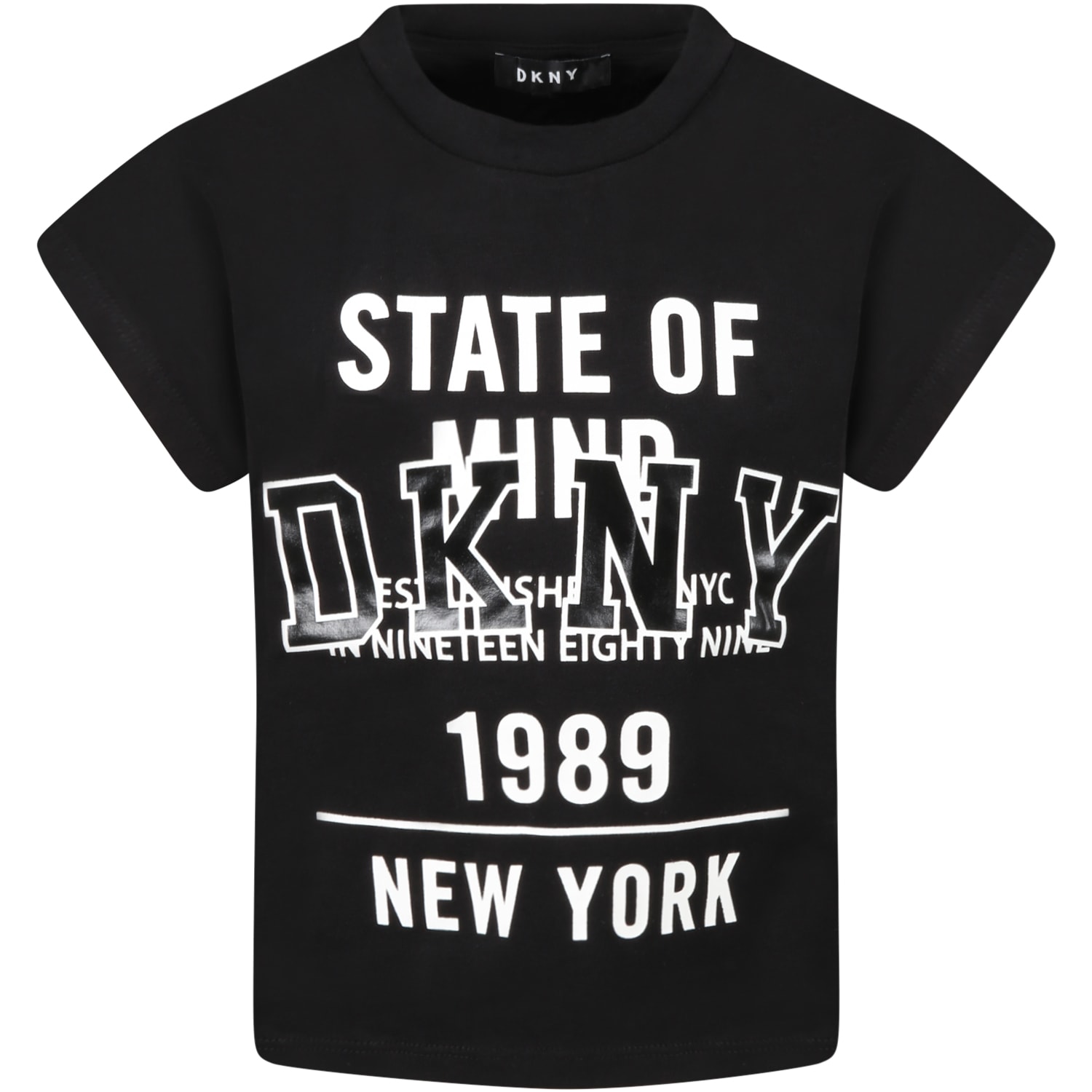 DKNY Black T-shirt For Girl With Logo