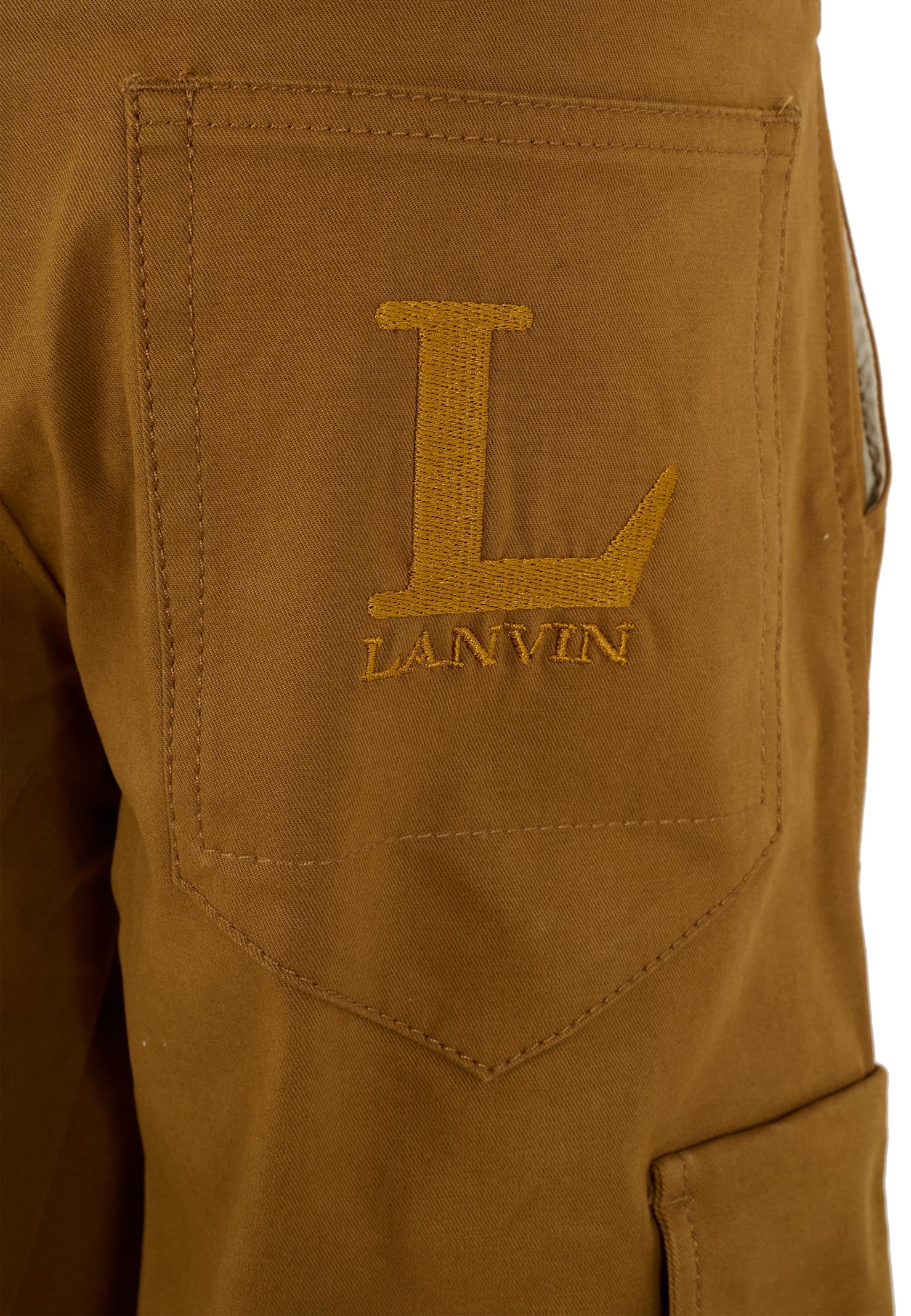 Lanvin Brown Trousers For Boy With Logo In Brown