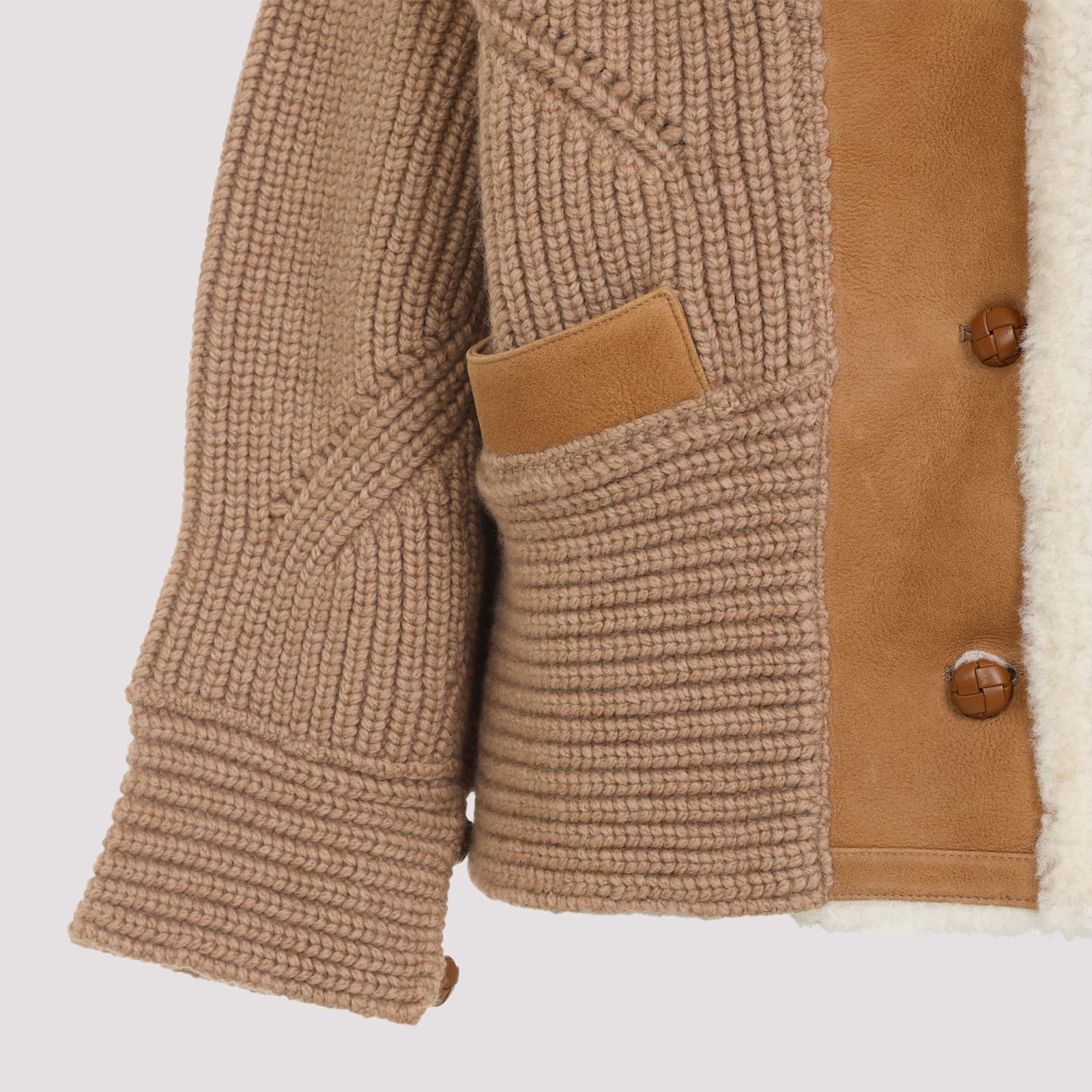 Ermanno Scervino Knit Coat In Brown