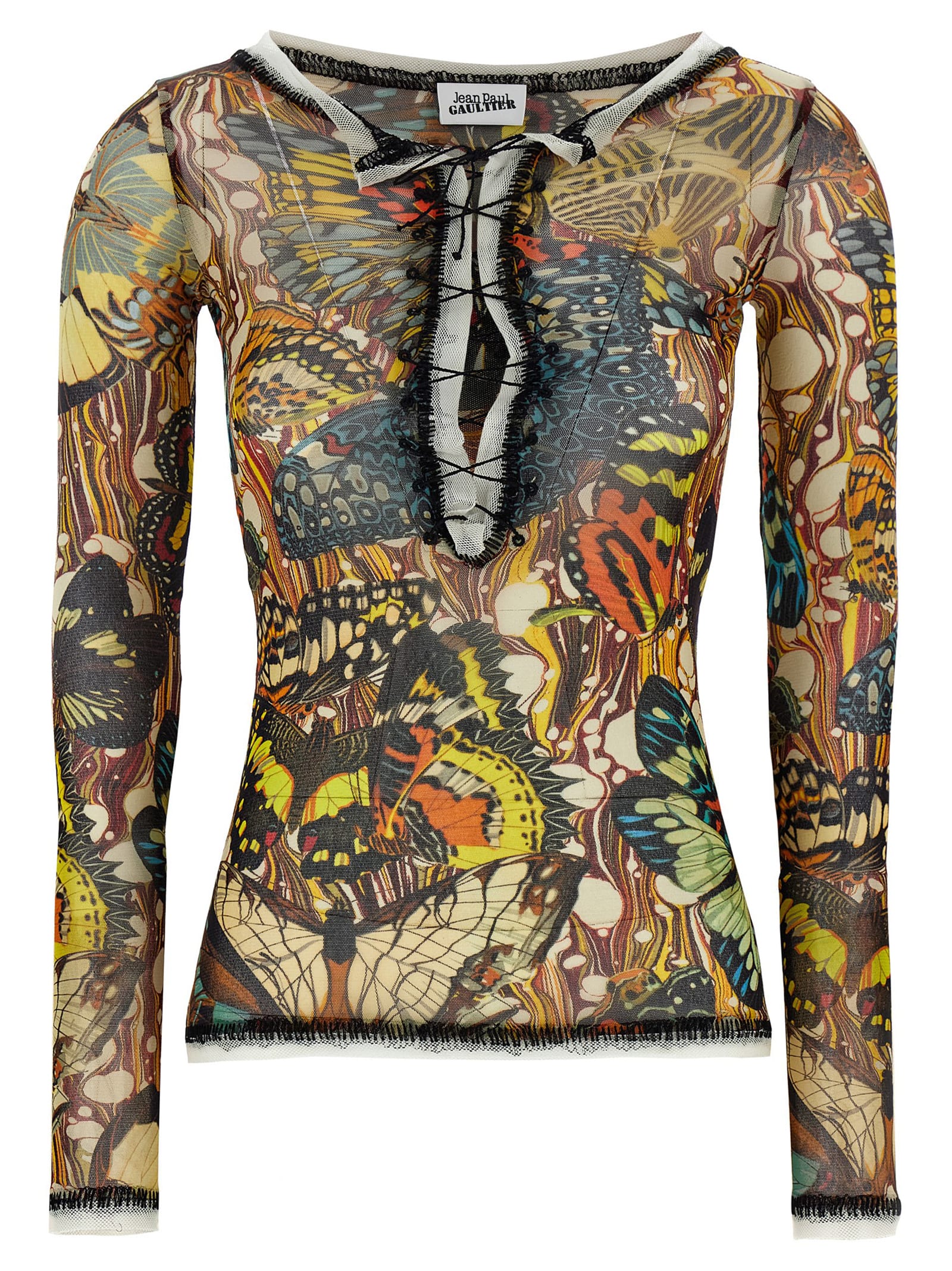 Jean Paul Gaultier 're-edition - The Yellow Butterfly' Cardigan In Blue