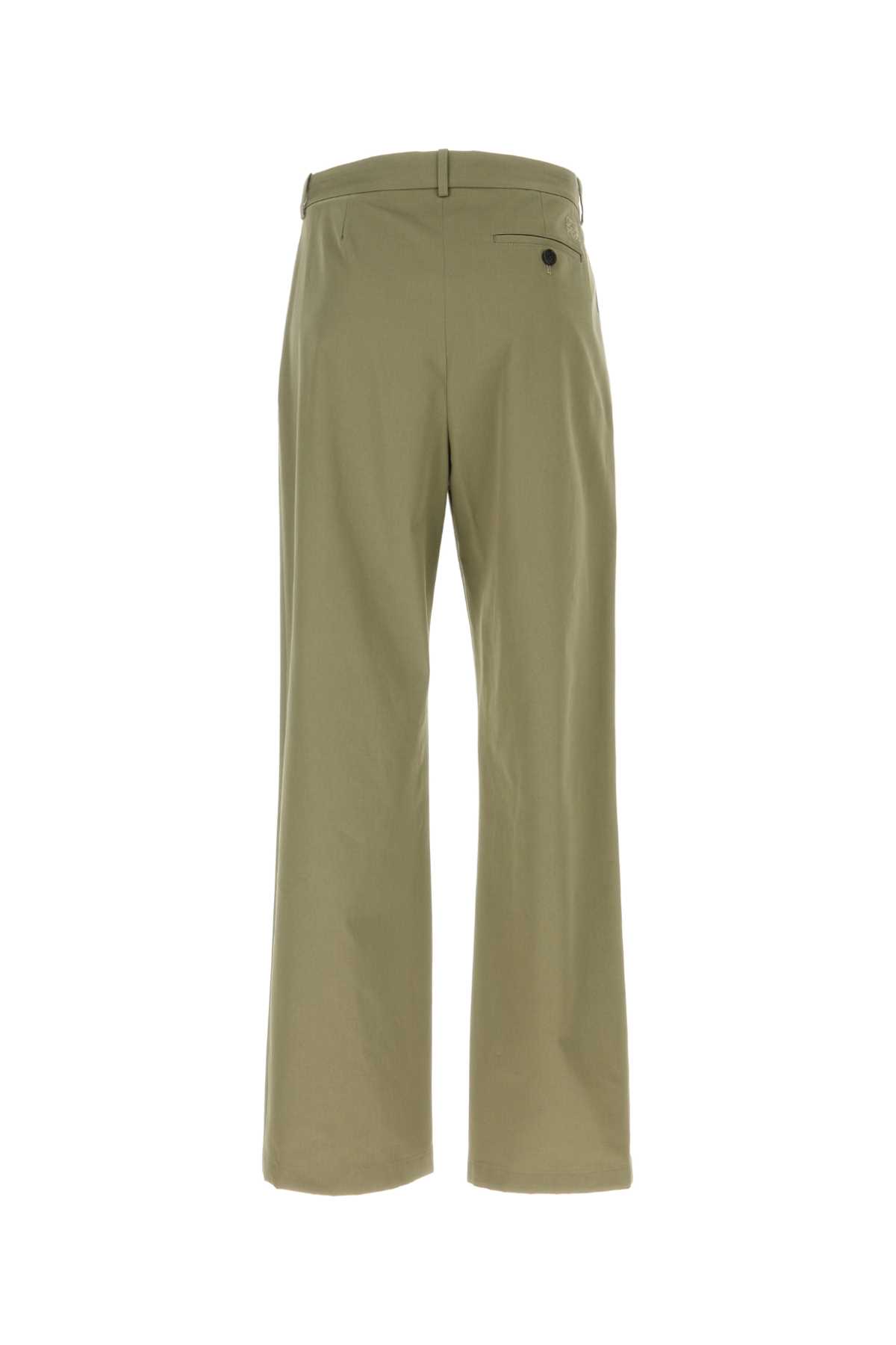 Loewe Army Green Cotton Pant In Militarygreen