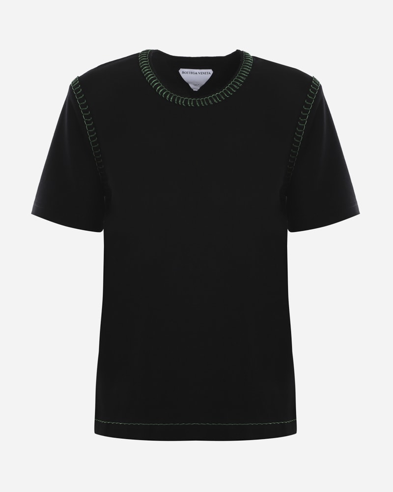 Bottega Veneta Cotton Jersey T-shirt With Contrast Stitching