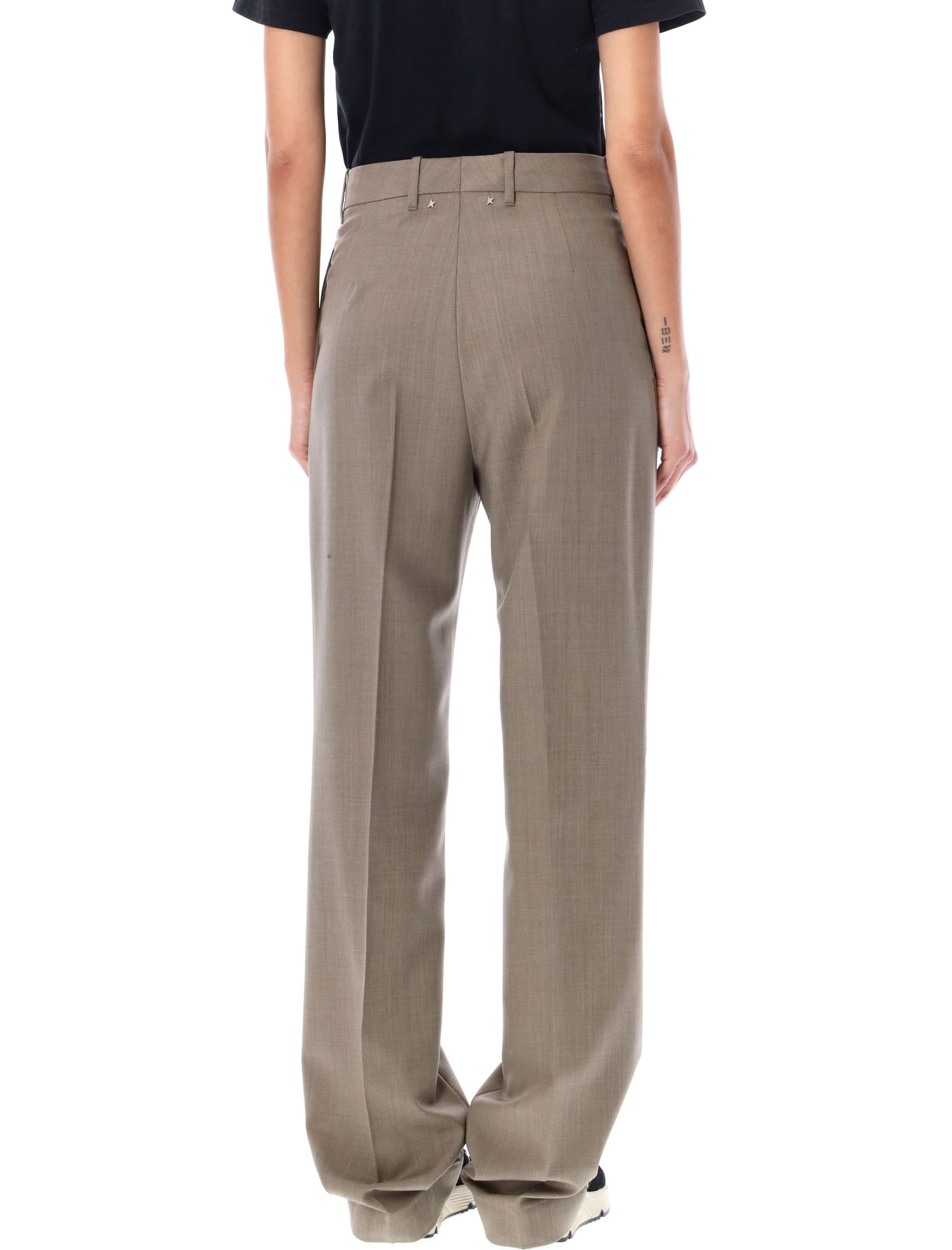 Golden Goose New Relaxed Virgin Wool Trouser In Beige