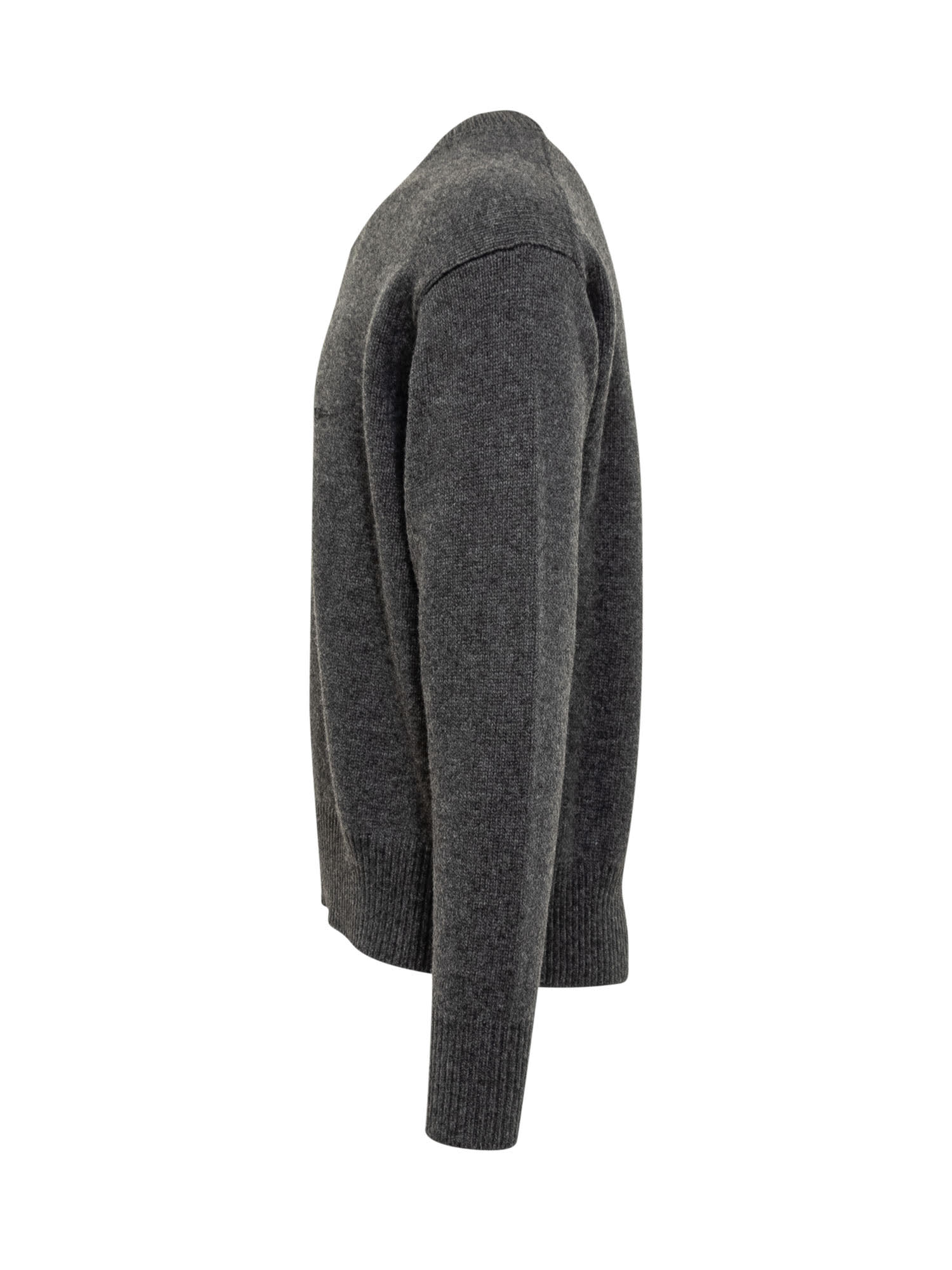 Shop Ferragamo Sweater In Charcoal Melange Nero