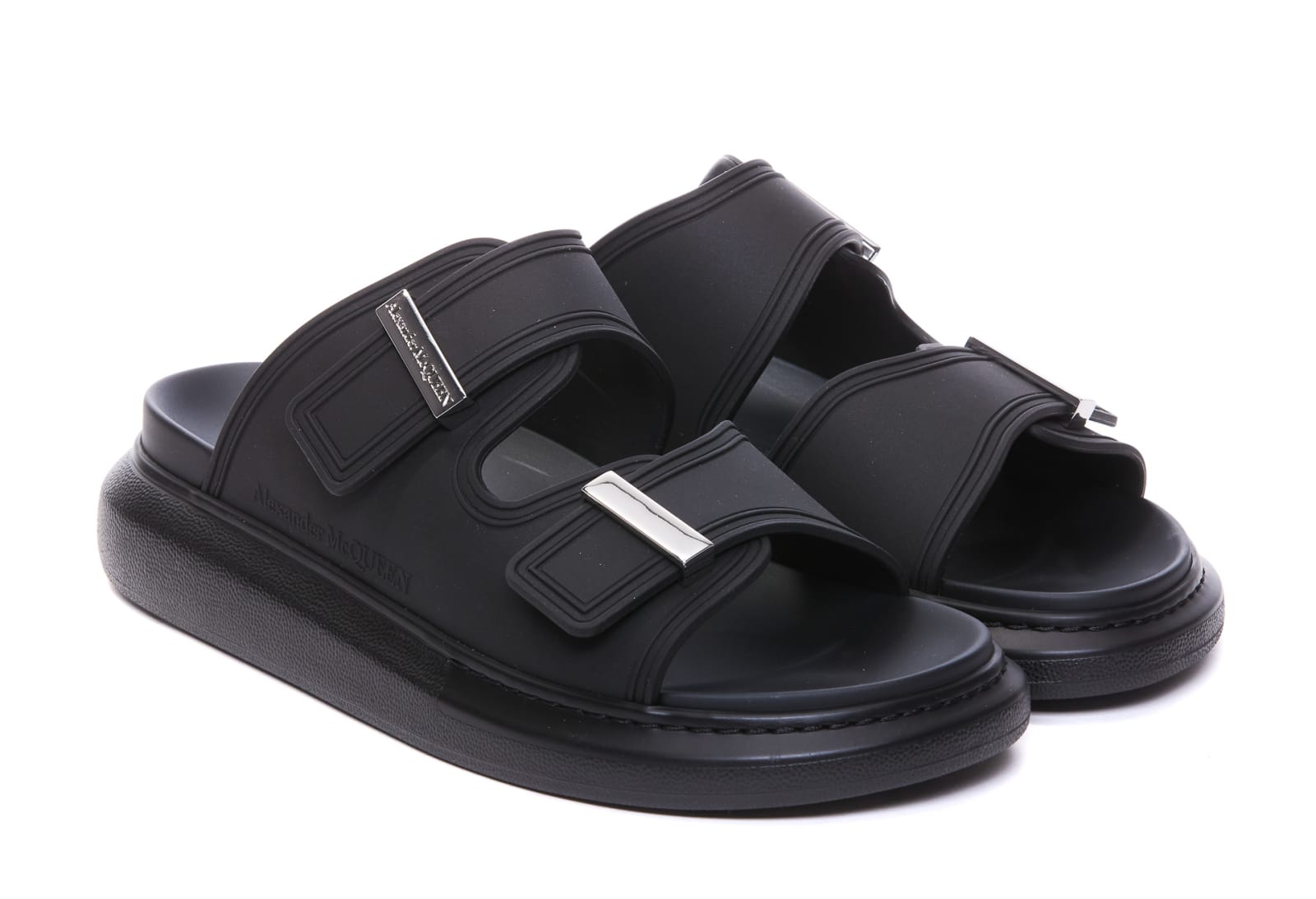 Shop Alexander Mcqueen Hybrid Sandals In Black