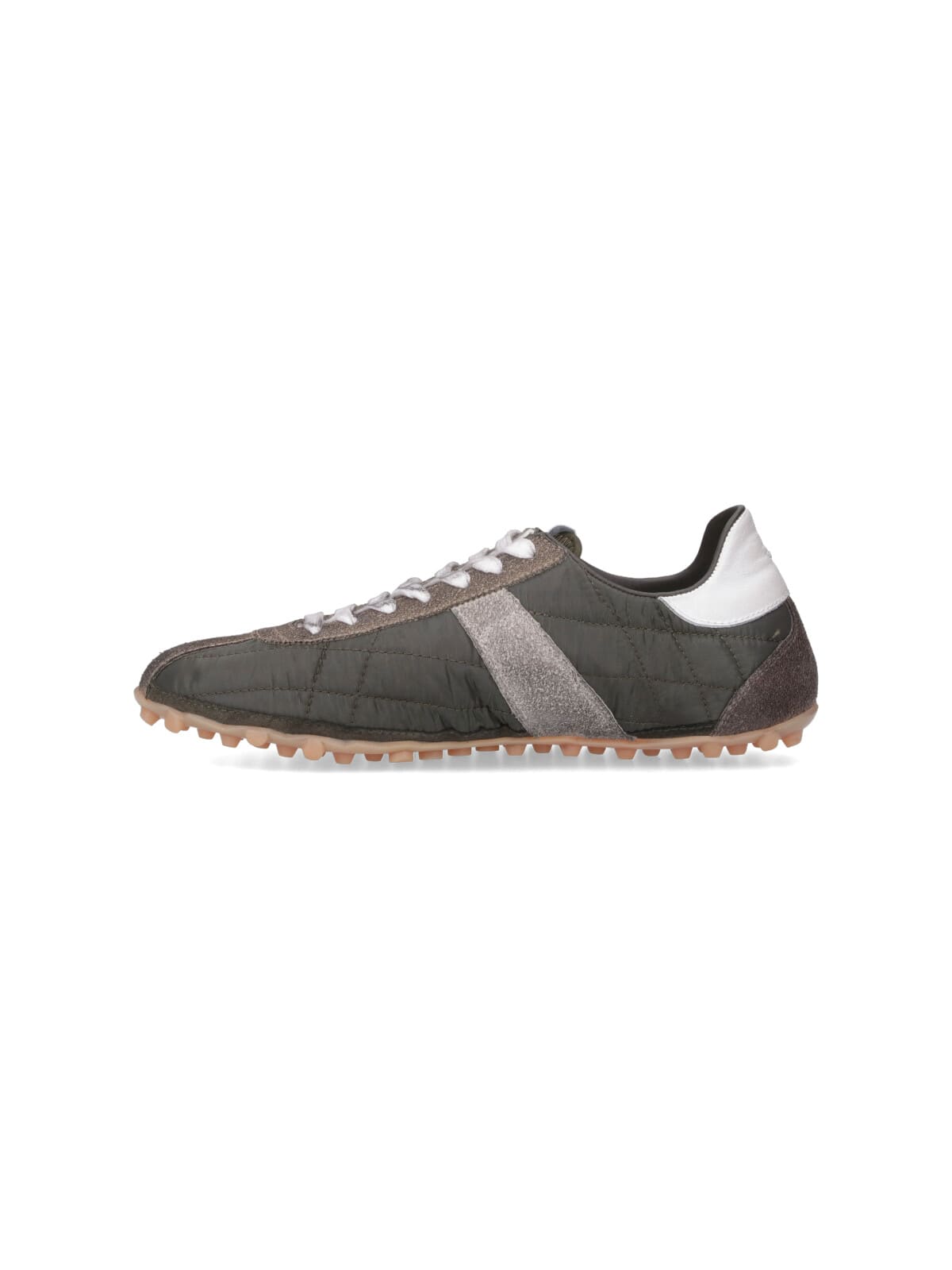 Maison Margiela Quilted-texture Sneakers With Rugged Sole And Suede Overlays In Multi