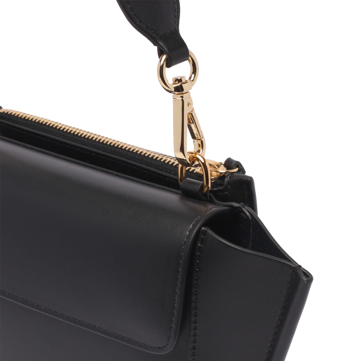 Wandler Hortensia Mini Smooth Leather Shoulder Bag In Black