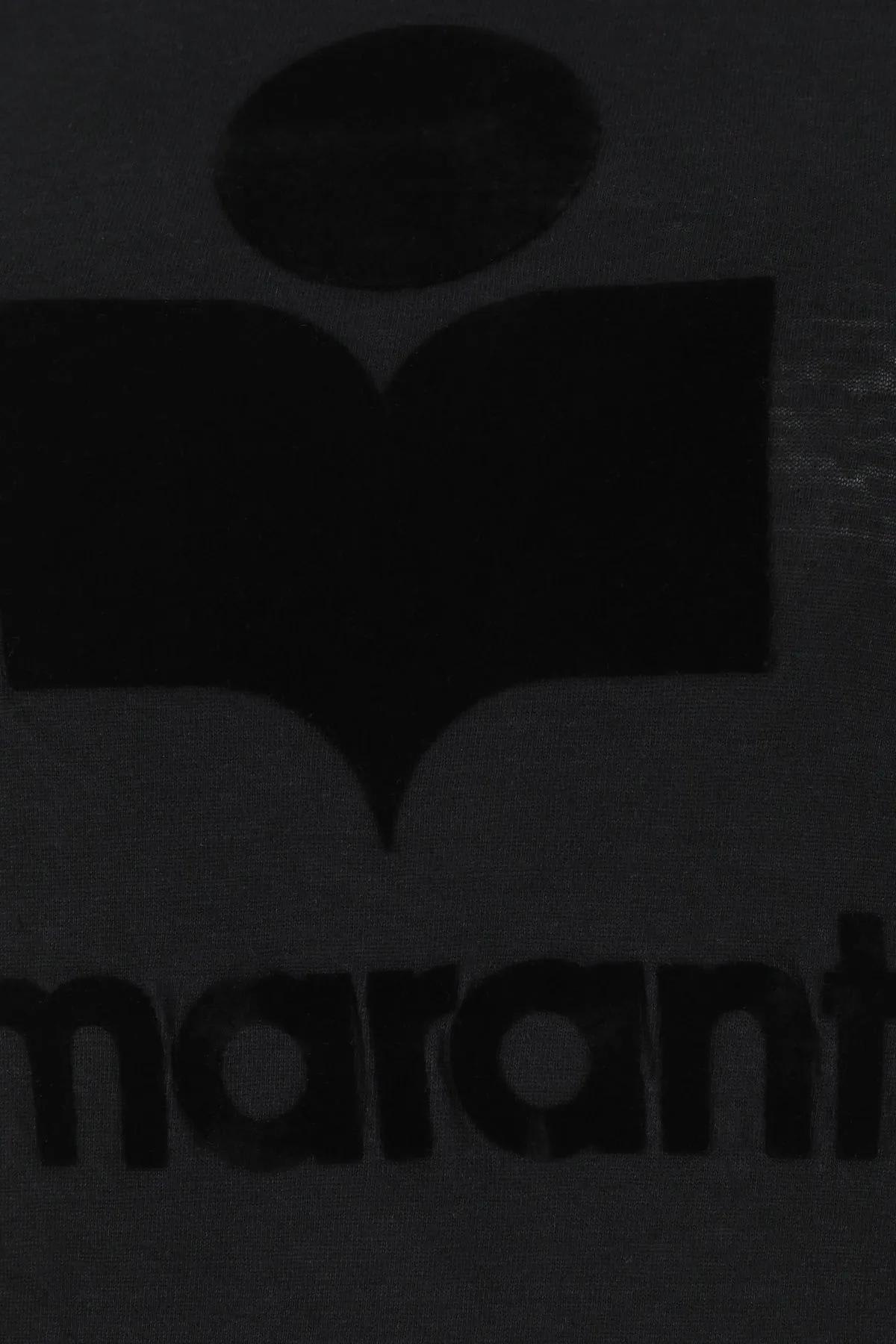 Isabel Marant Étoile Marant Etoile Koldi Logo Cotton T Shirt In Black