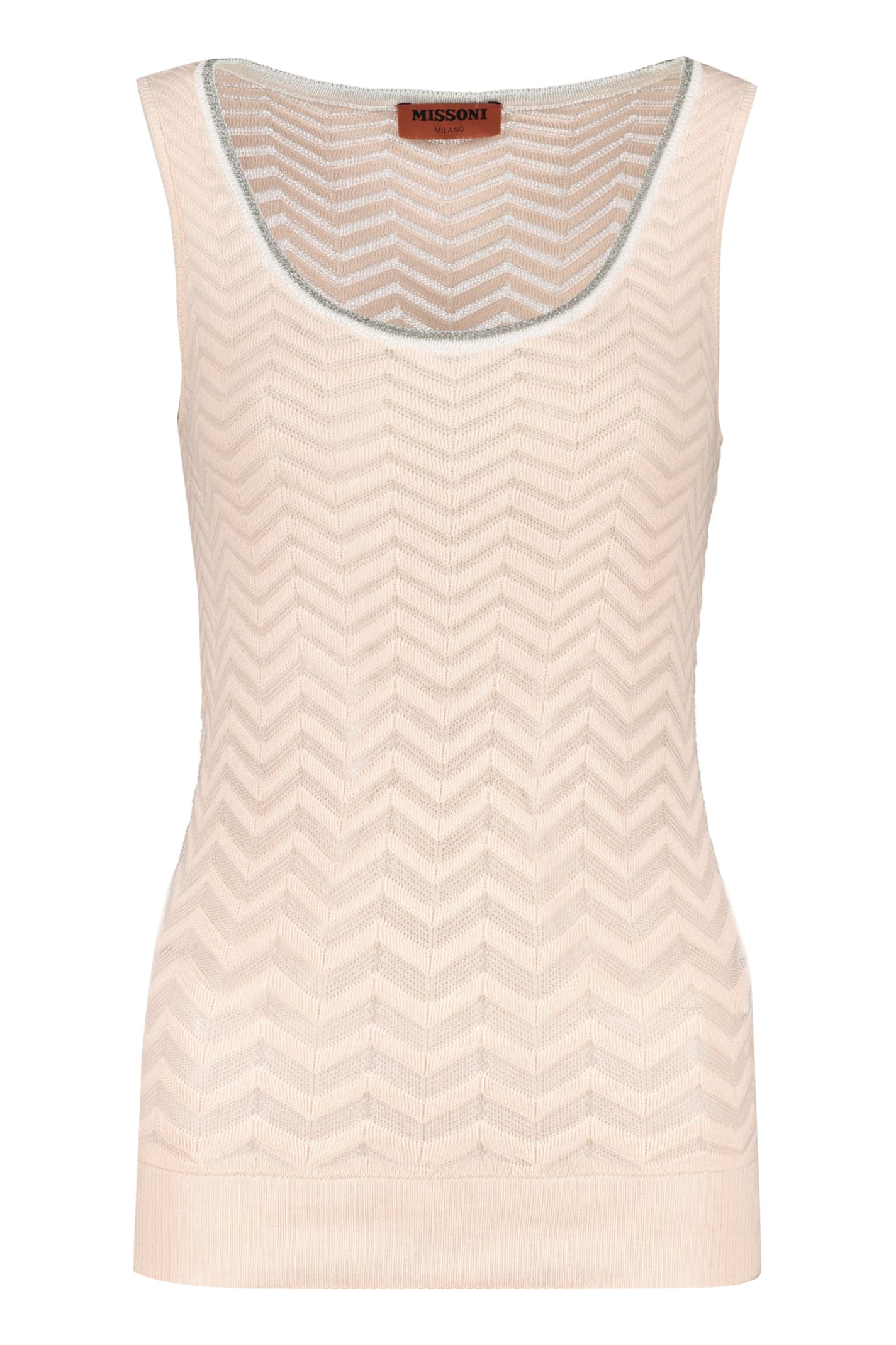 Missoni Cotton Tank Top In Pink