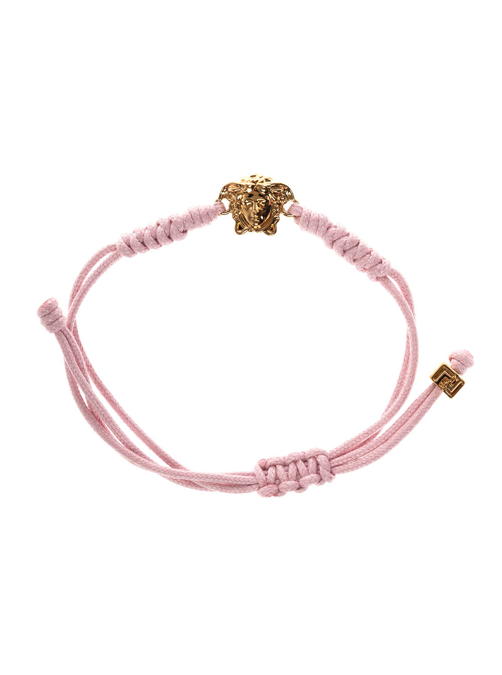 Versace Pink Cotton Bracelet With Medusa Logo