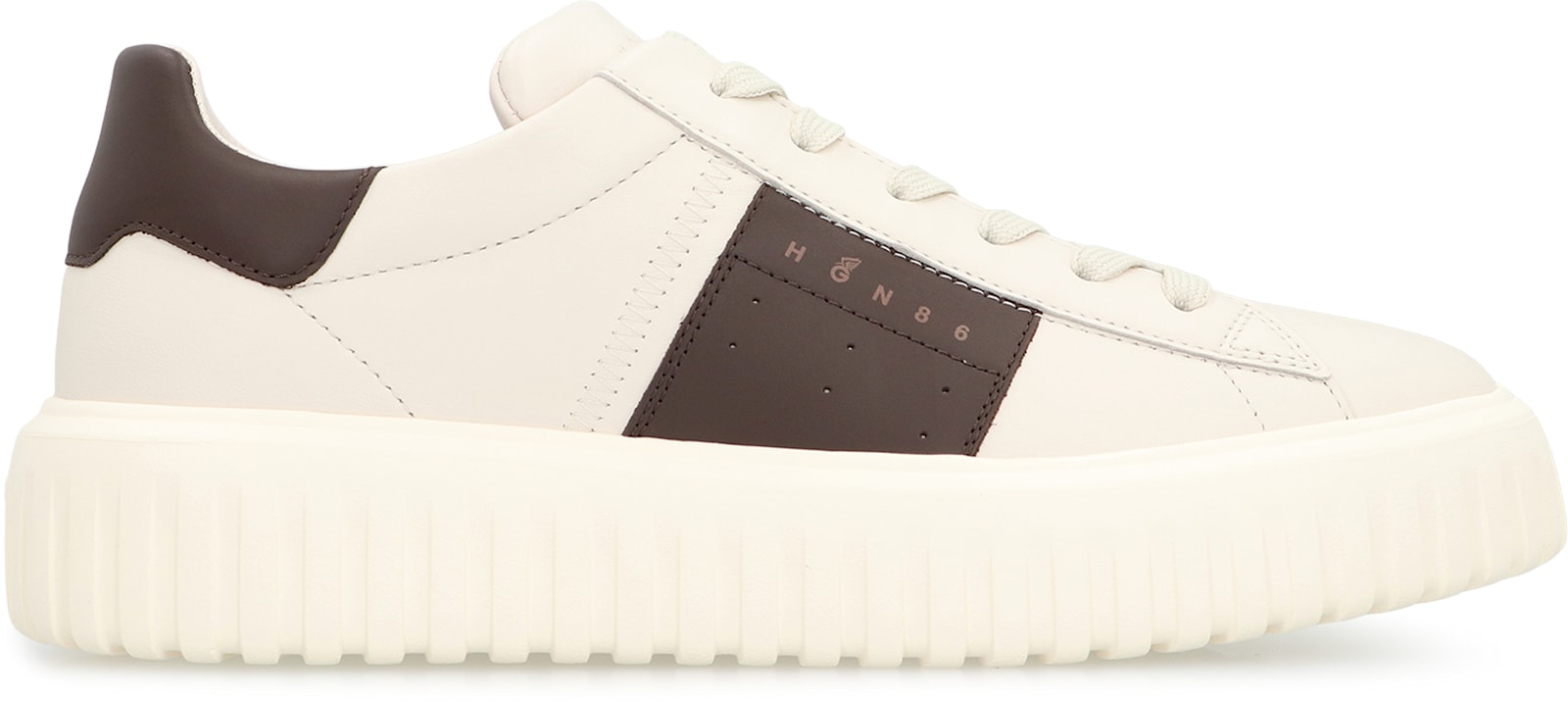 Hogan Sneakers Striped Panel Flat Sole In White