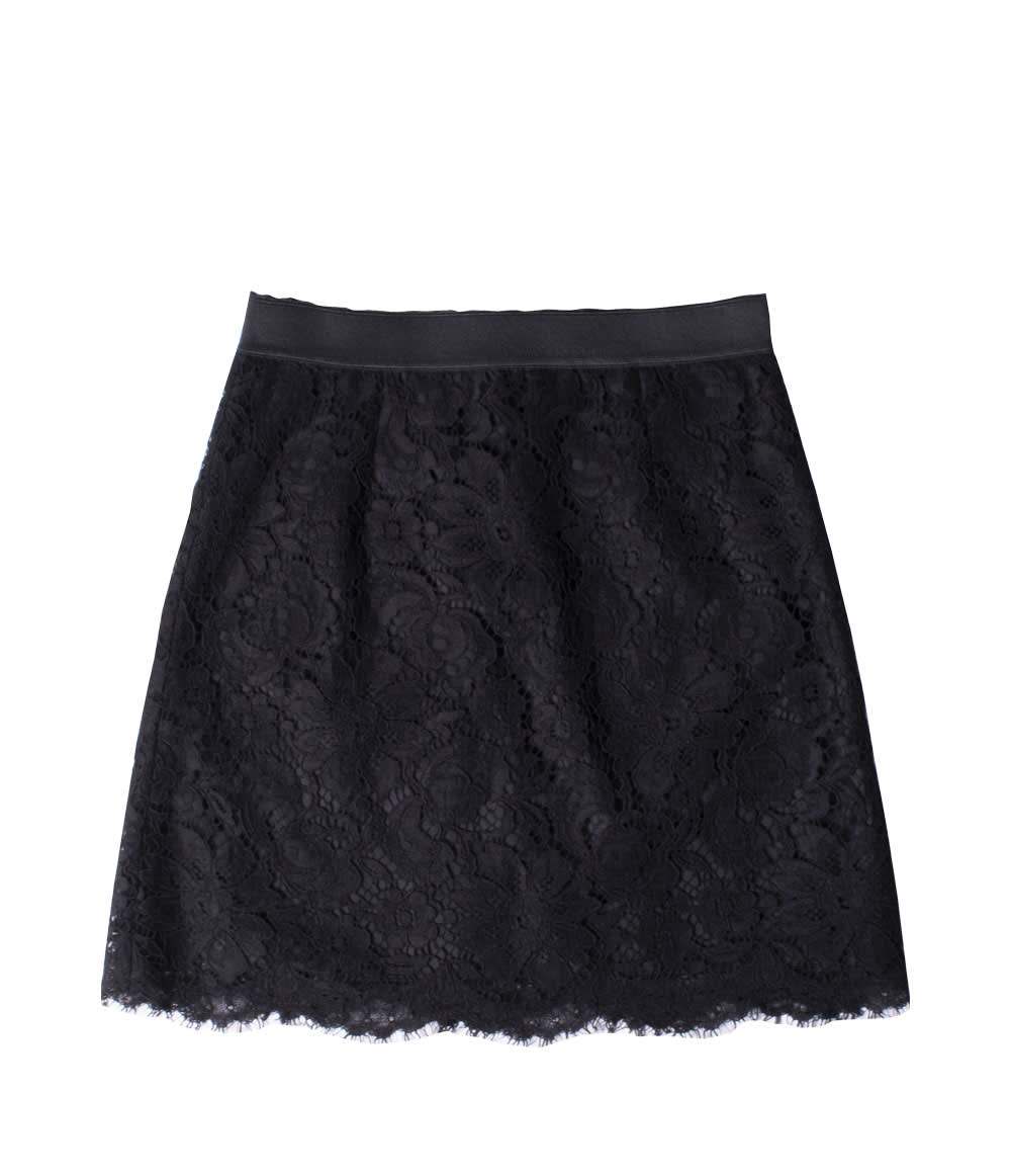 Shop Dolce & Gabbana Lace Skirt In Back