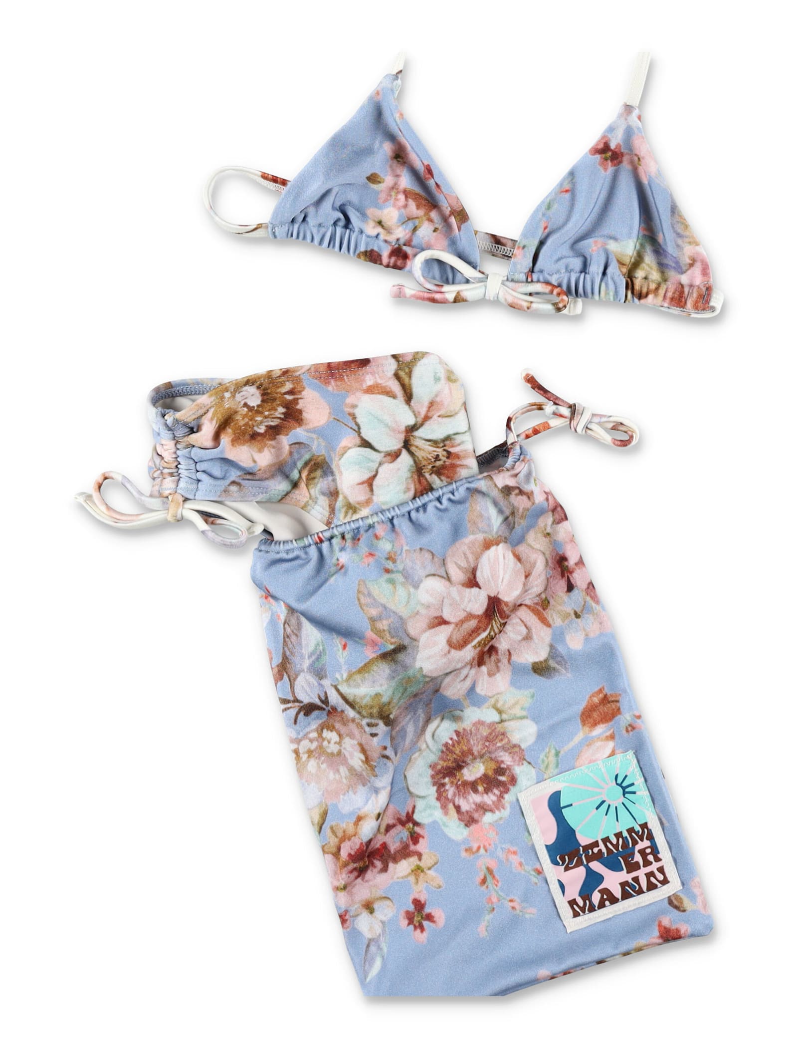 Zimmermann Triangle Bikini In Blue