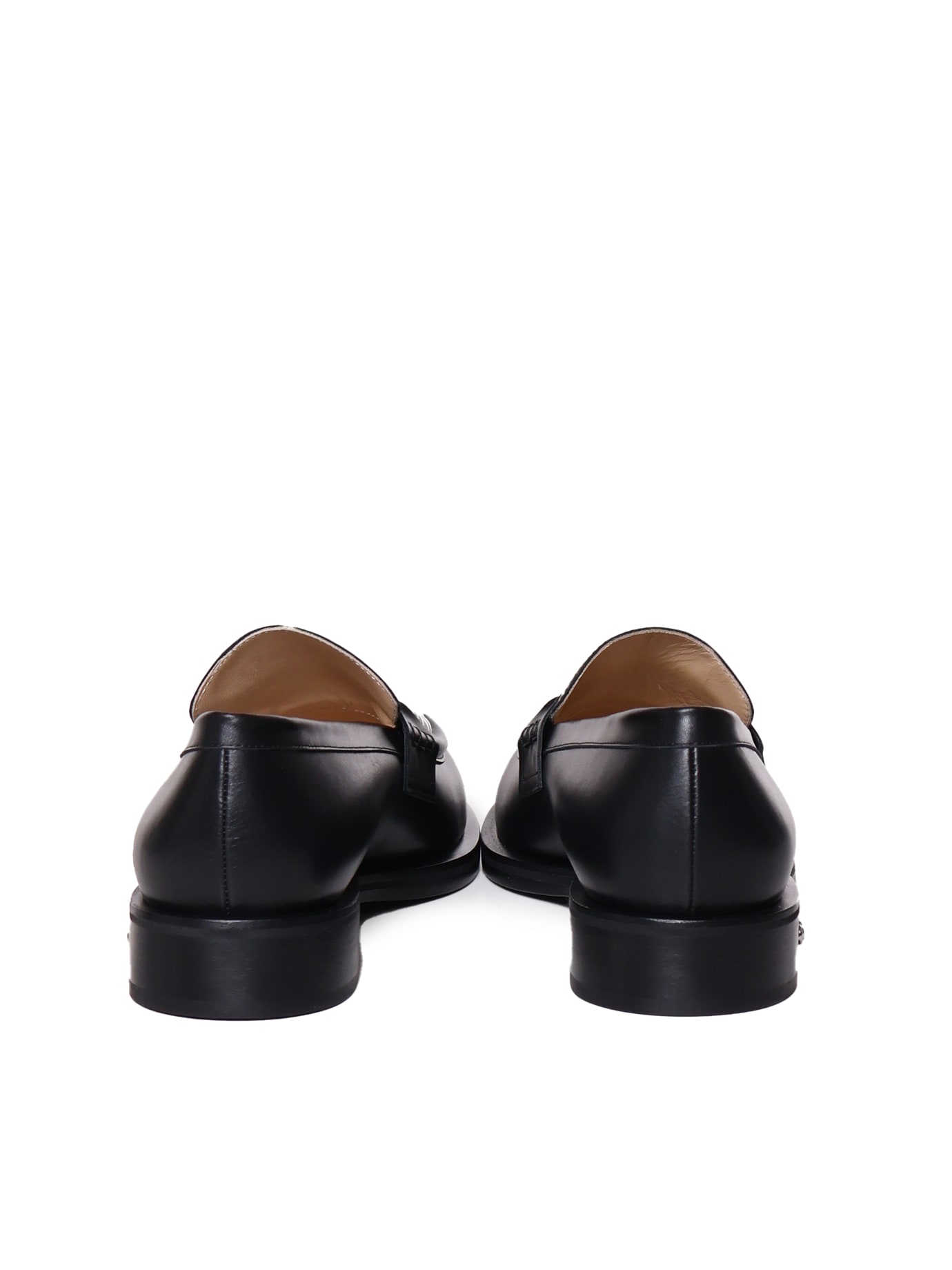 Mach &amp; Mach Calfskin Loafers With Pearls In Black