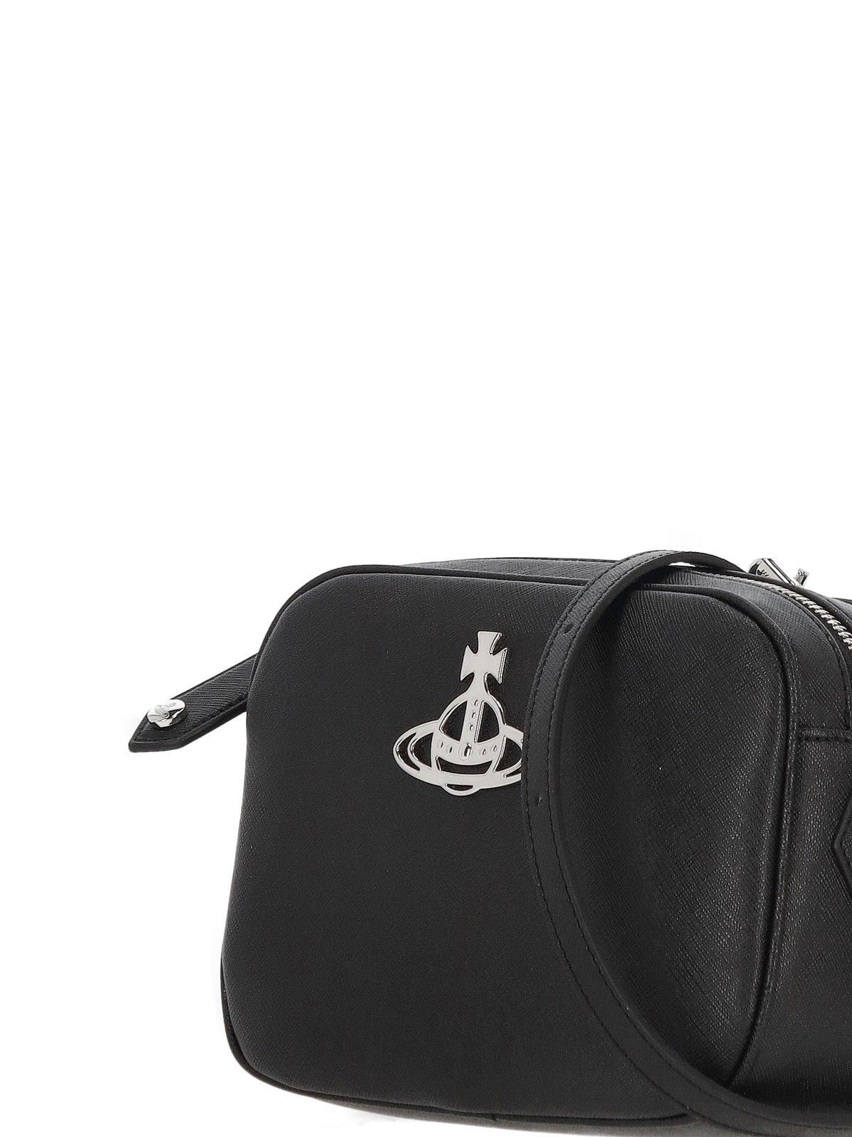Vivienne Westwood Anna Logo Plaque Crossbody Bag In Black