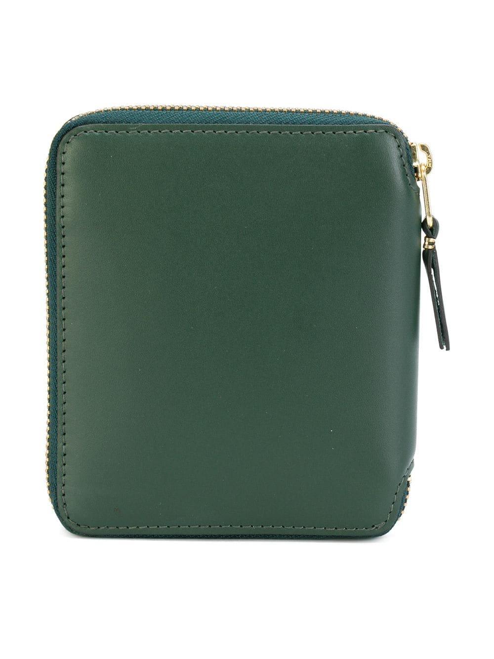 Shop Comme Des Garçons Logo Print Zipped Wallet In Bgrn Bottle Green