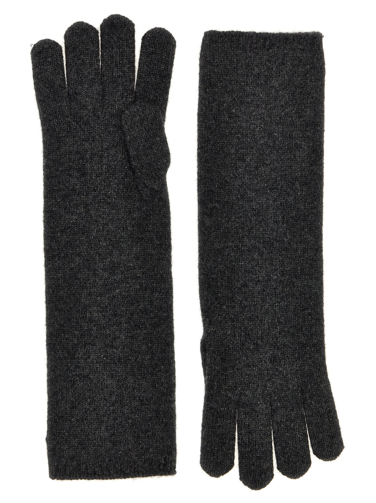 Max Mara Gray Conio Gloves In Gray