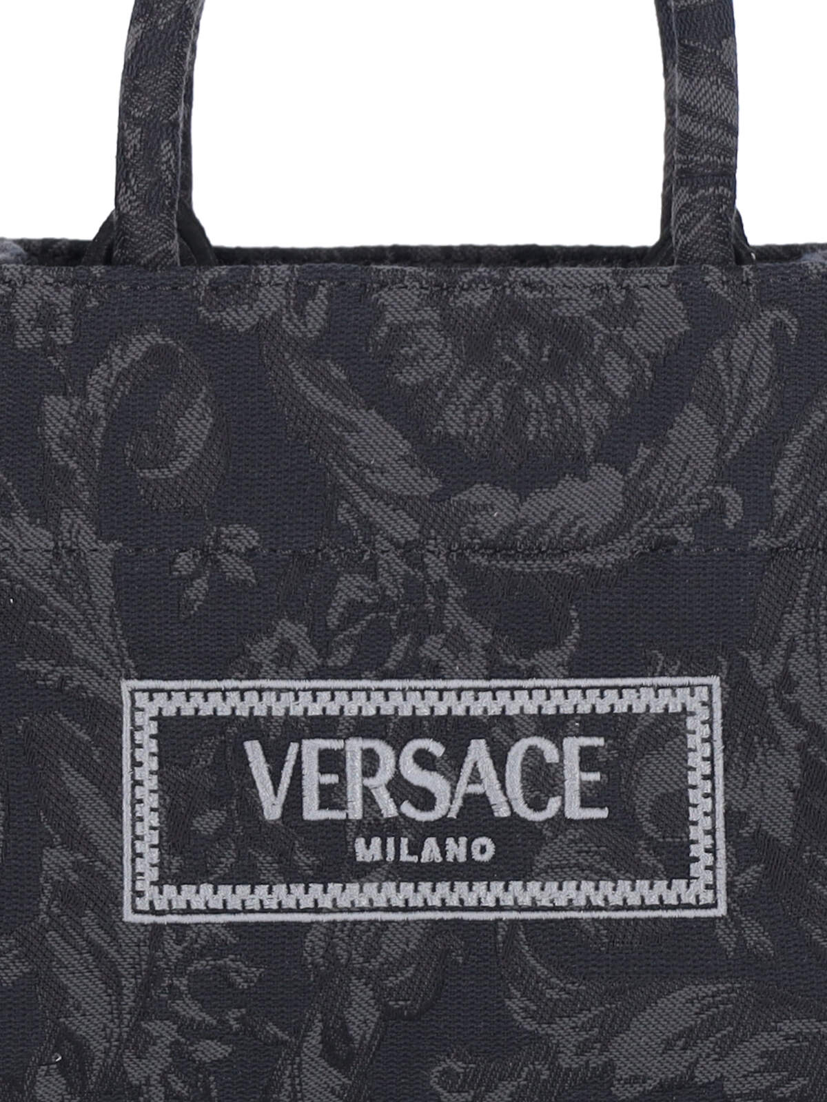 Shop Versace Mini Bag Athena Barocco In Black