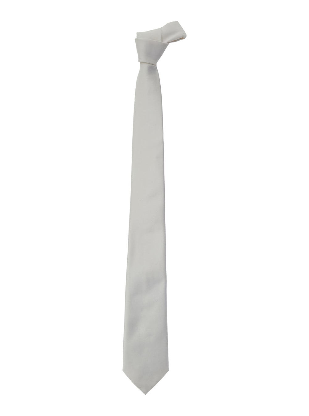 Emporio Armani White Silk Tie With Rear Closure Man