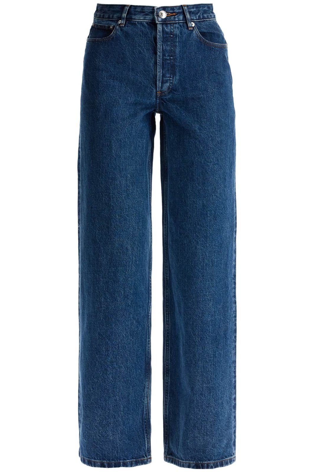 Shop Apc Elisabeth Straight Leg Jeans In Denim