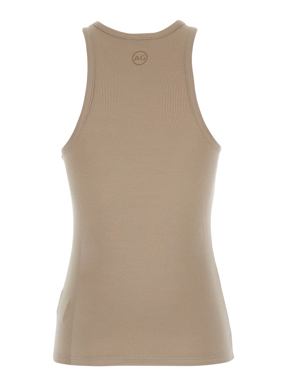 AG BEIGE TOP WITH LOGO PRINTED ON THE BACK IN MODAL BLEND WOMAN