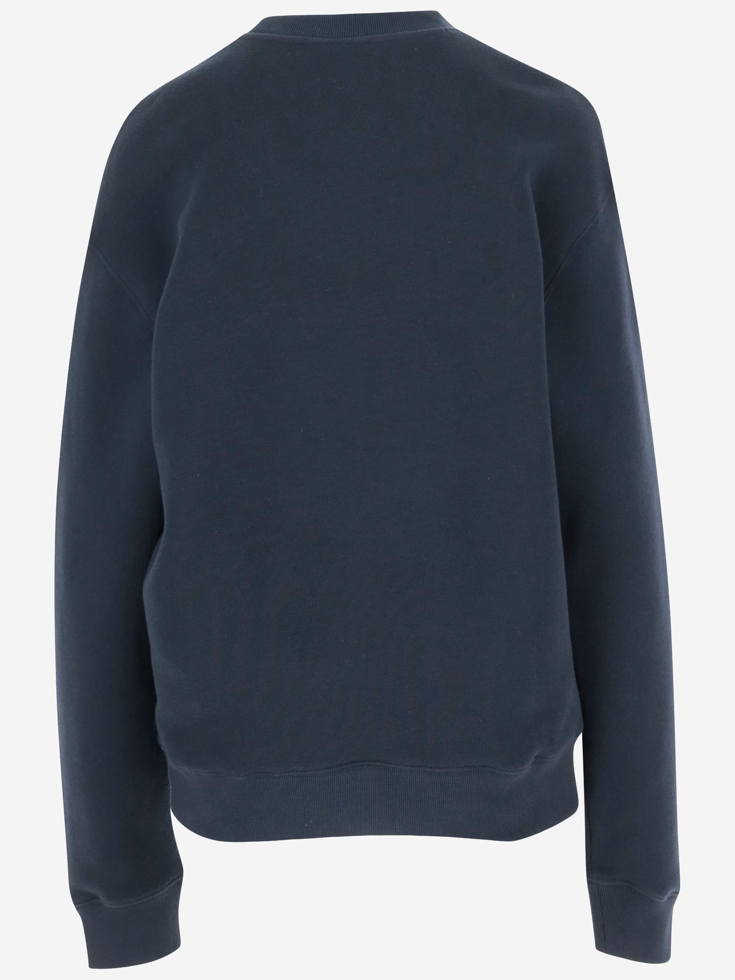 Shop Maison Kitsuné Cotton Sweatshirt With Logo In Navy