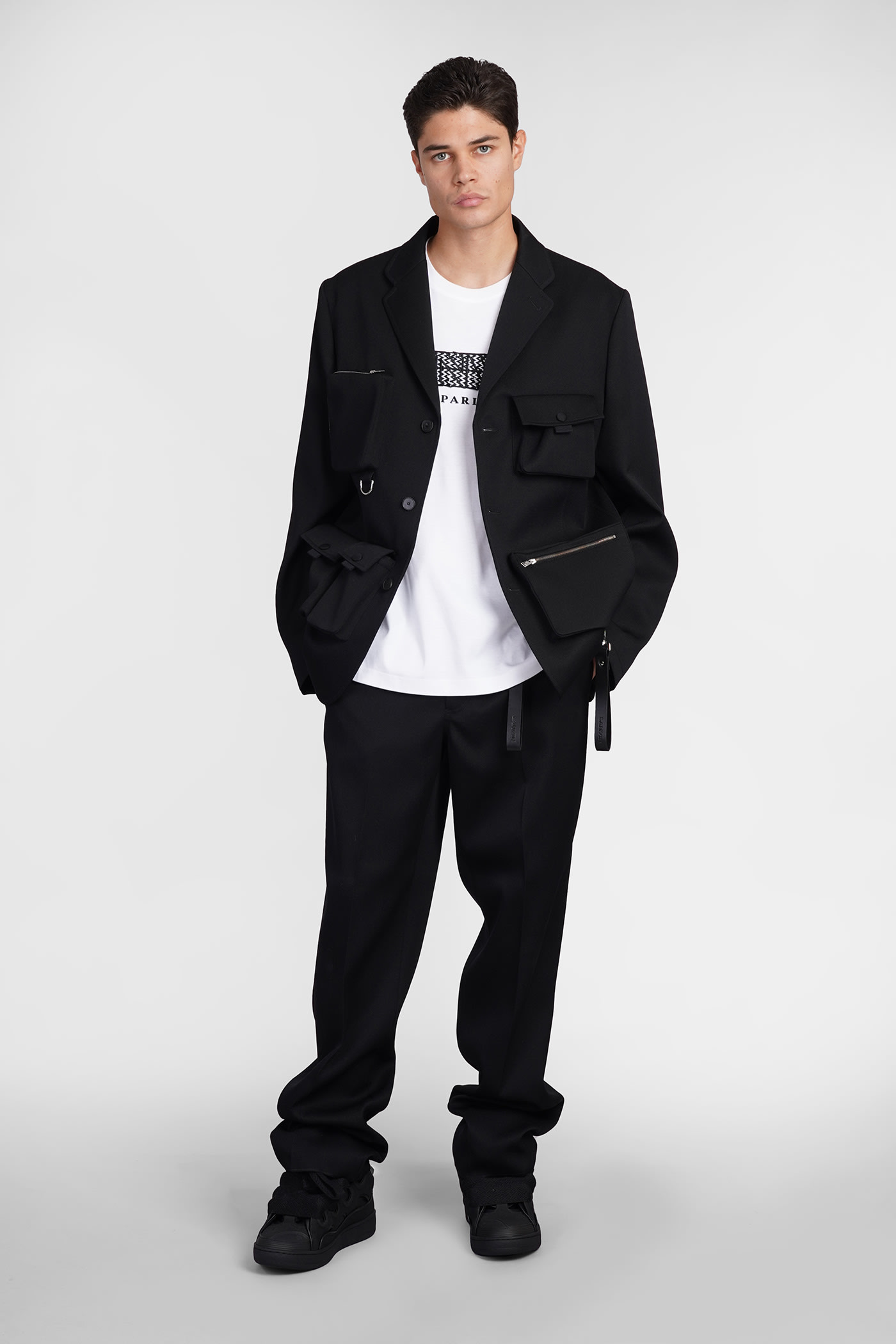 Shop Lanvin Pants In Black Wool