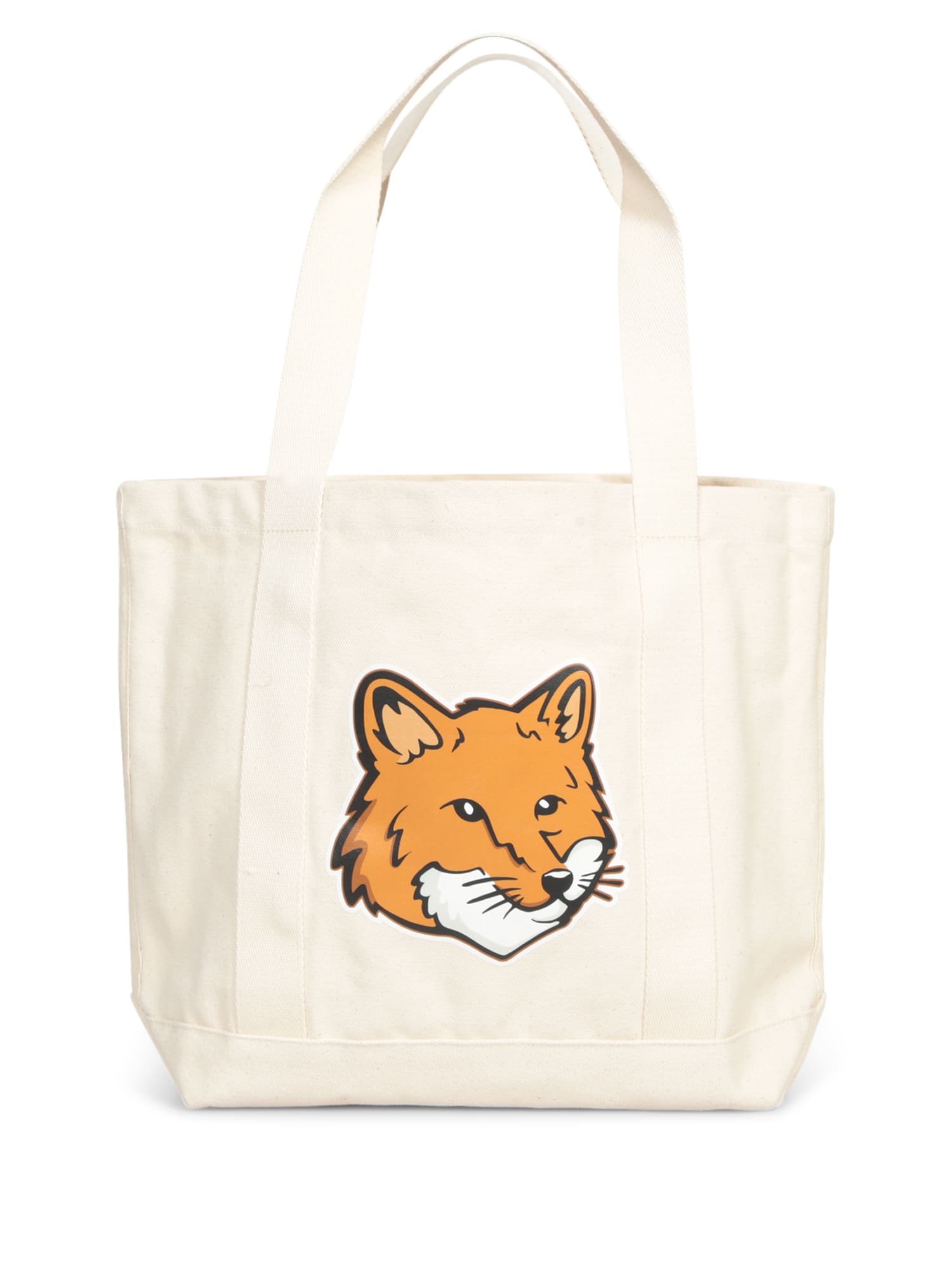 Maison Kitsuné Fox Head White Tote Bag