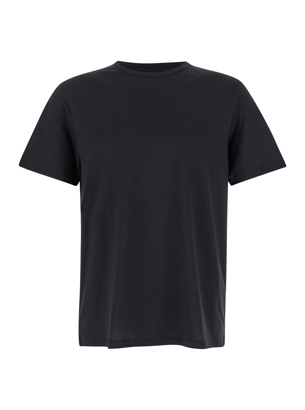 Black Basic Crewneck T-shirt In Jersey Man