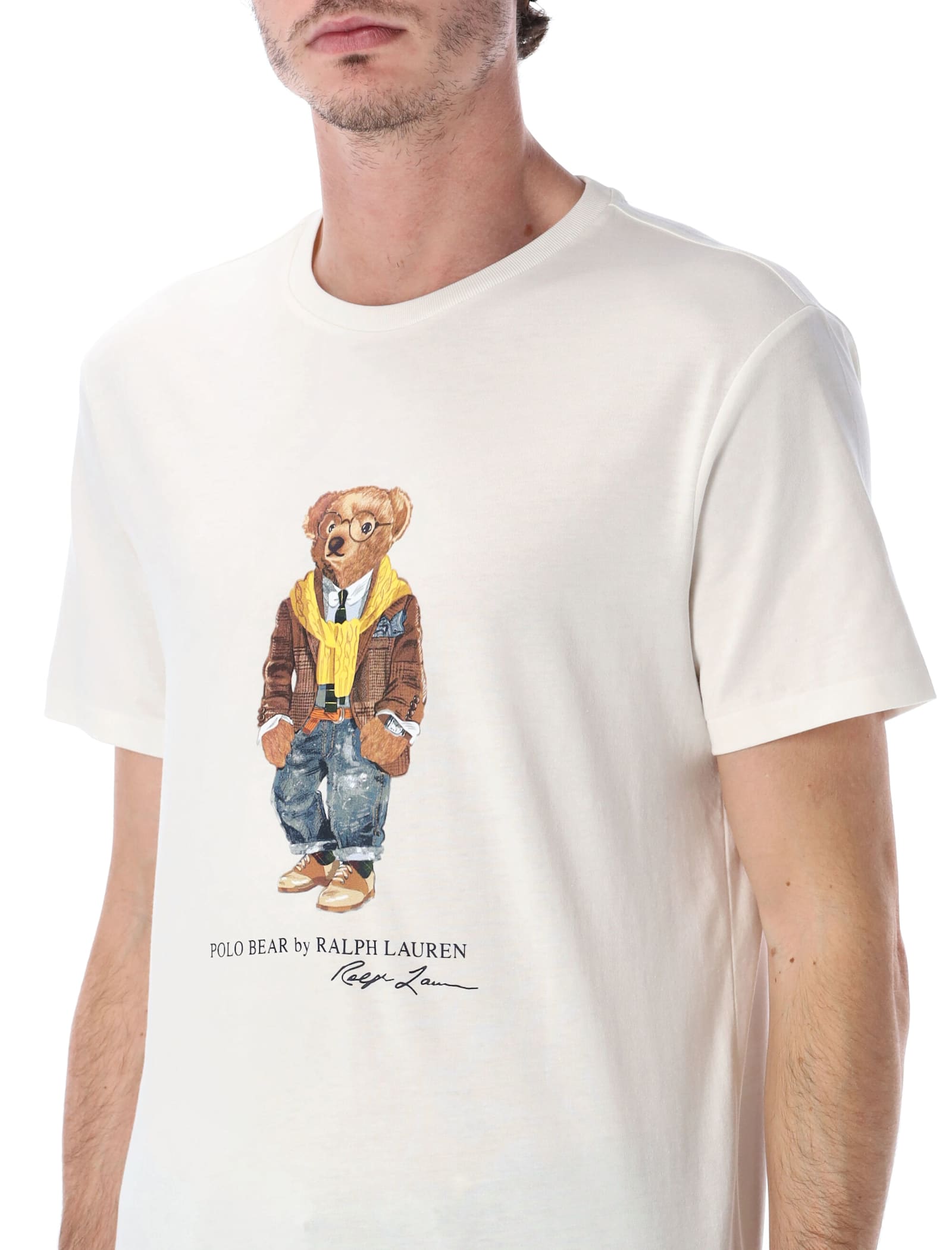 Polo Ralph Lauren Polo Bear T-shirt Custom Slim-fit In White