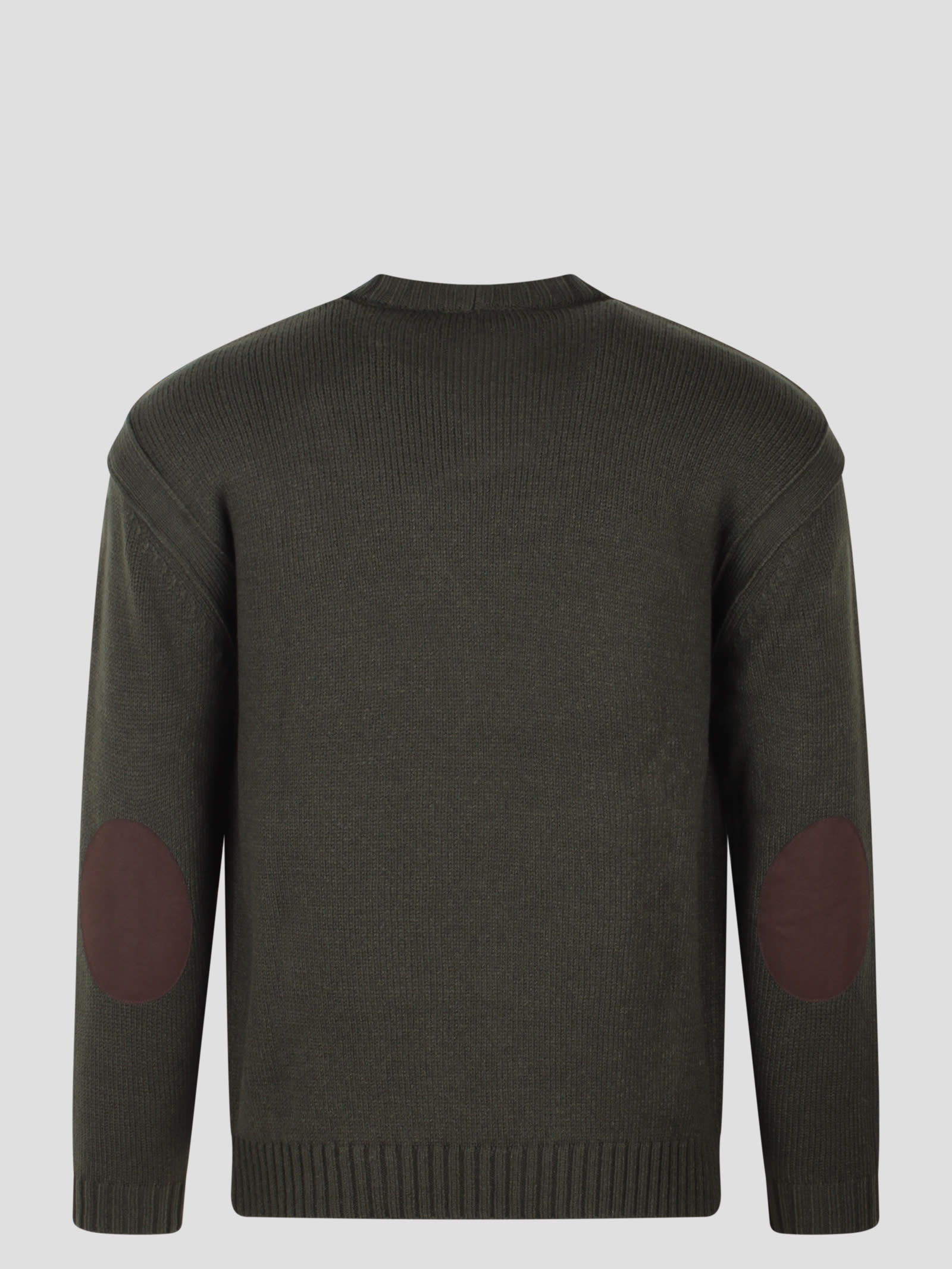 Shop Paolo Pecora Round Neck Sweater In Dark Green