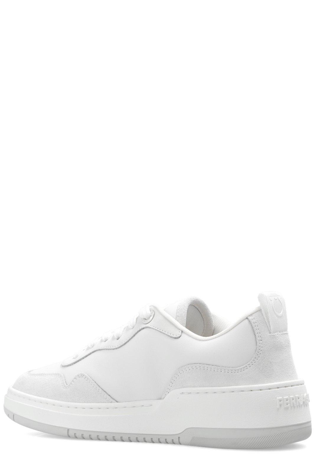 Shop Ferragamo Gancini Low-top Sneakers In White