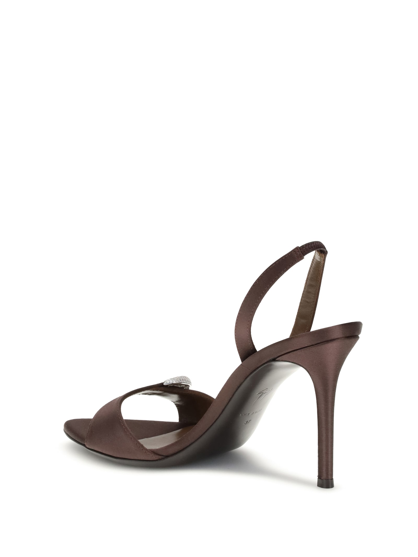Giuseppe Zanotti Clandestino Satin Heel Sandals In Brown