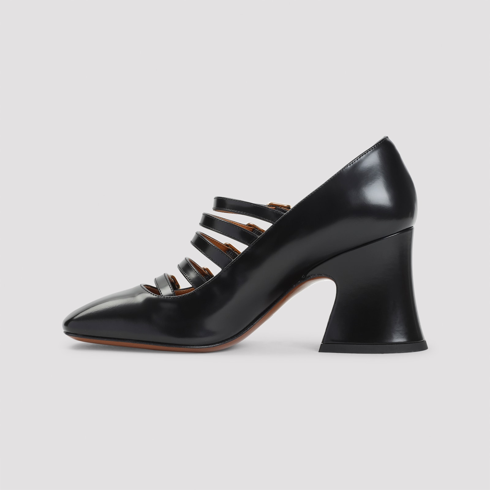 Chloé Janis 75 Multi-strap Pumps In Black