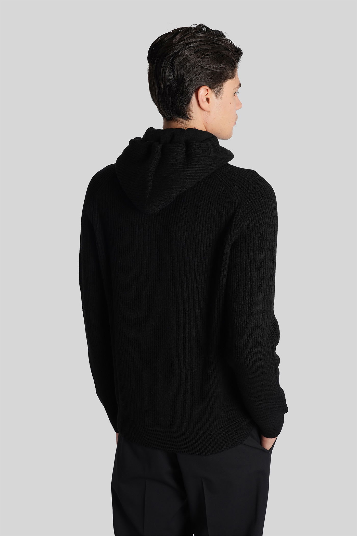 Tagliatore Hunter Sweatshirt In Black Wool In Black