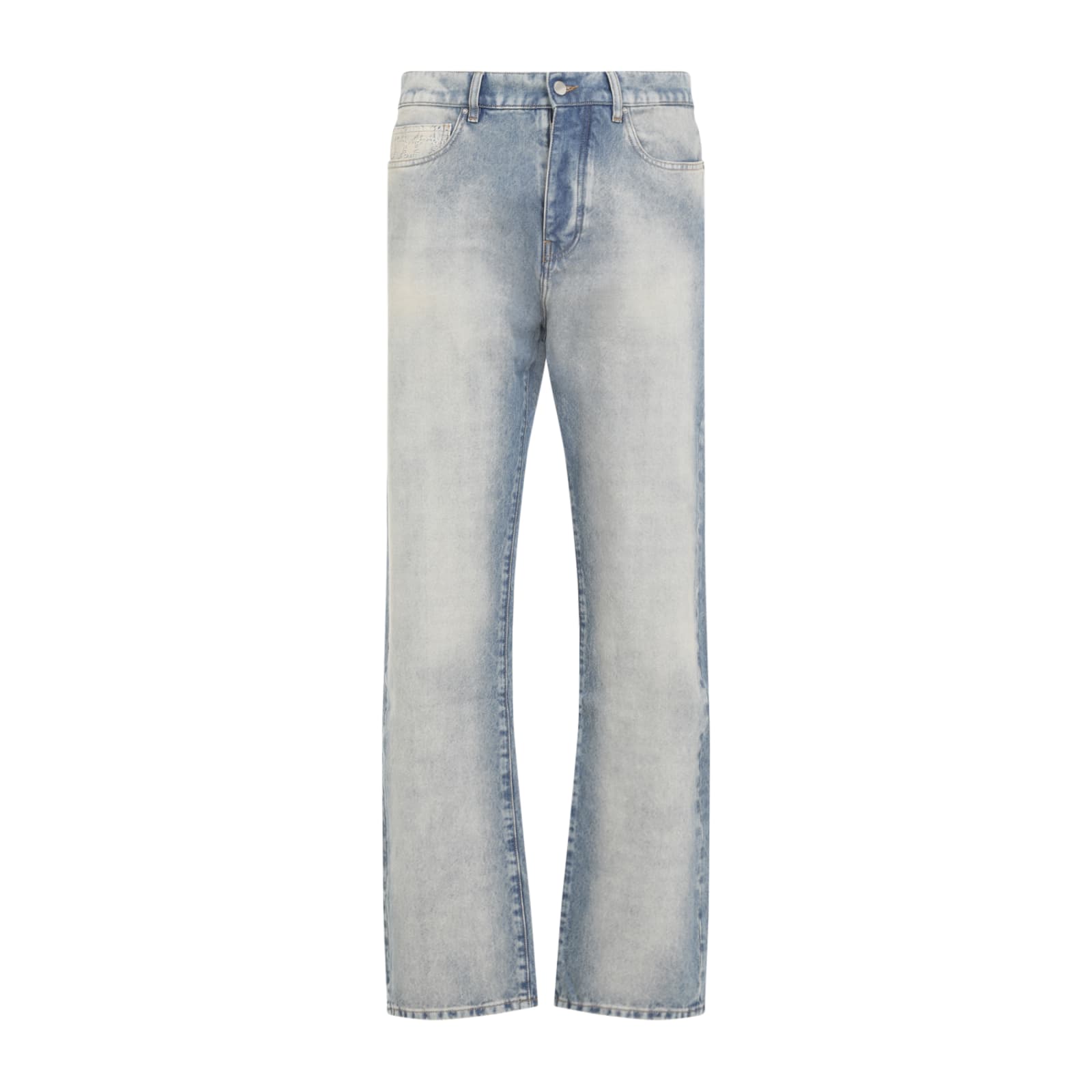 Shop Amiri Ma Quad Cuff Straight Jeans In Antique Indigo