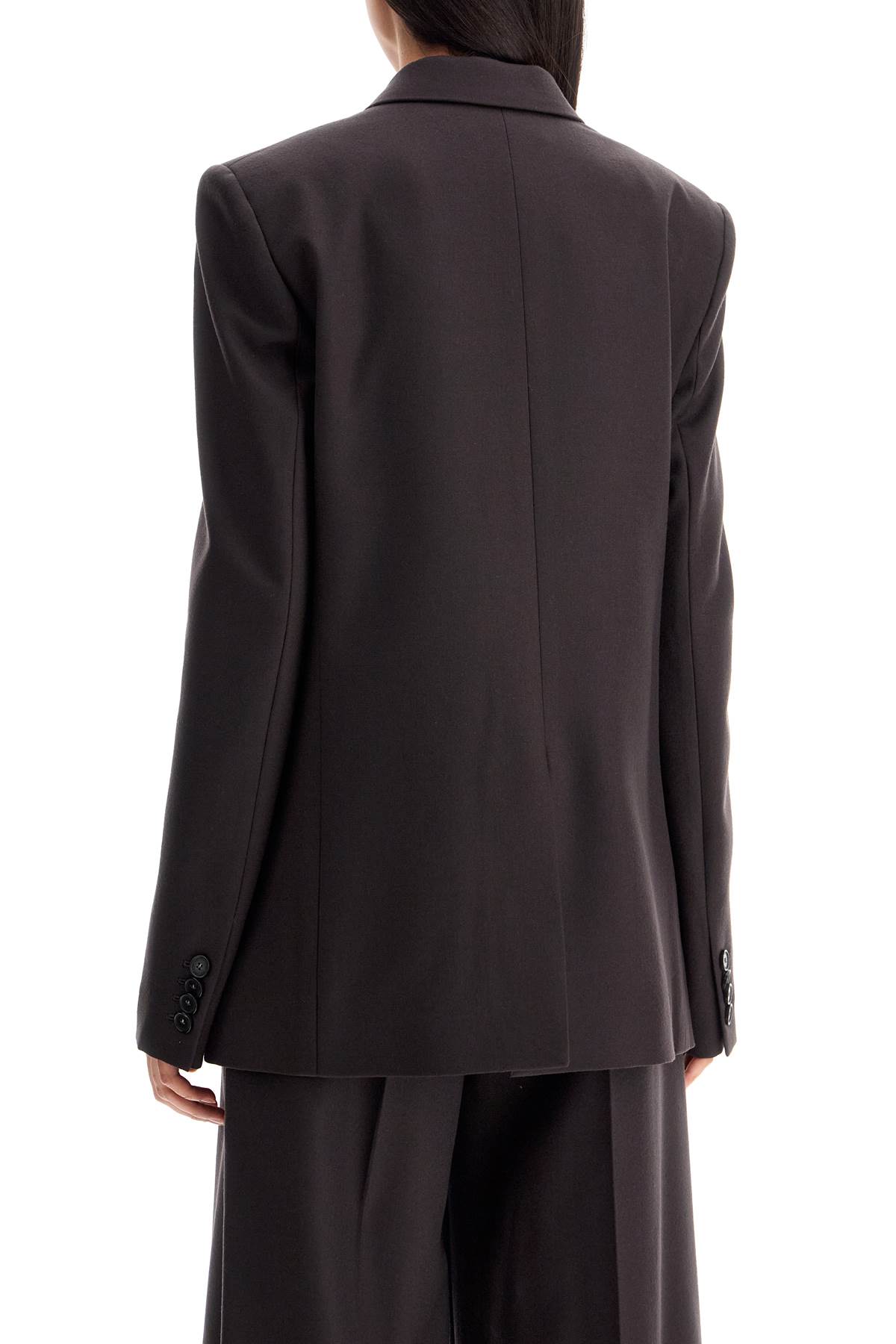 Shop Stella Mccartney Double-breasted Wool Blazer In Cioccolato