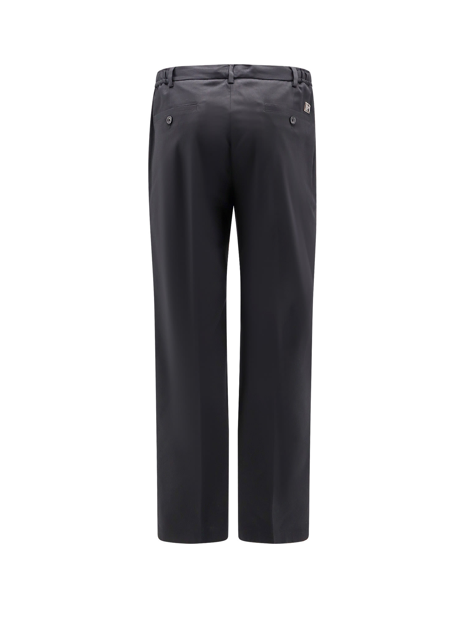 Dolce & Gabbana Cotton Trouser With Elastic Inserts And Drawstring In Black