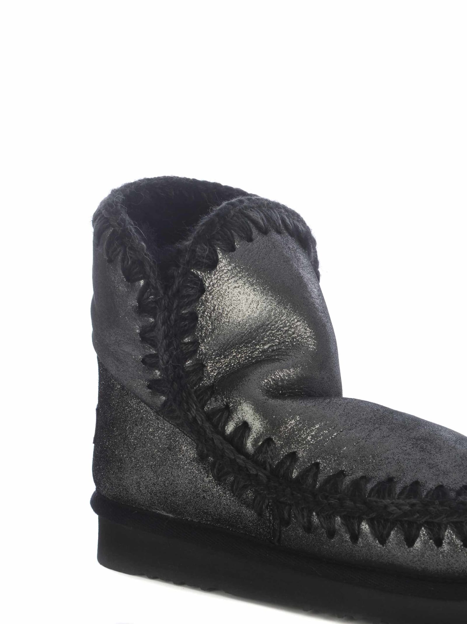 Shop Mou Ankle Boots  Eskimo18 Made Of Leather In Piombo